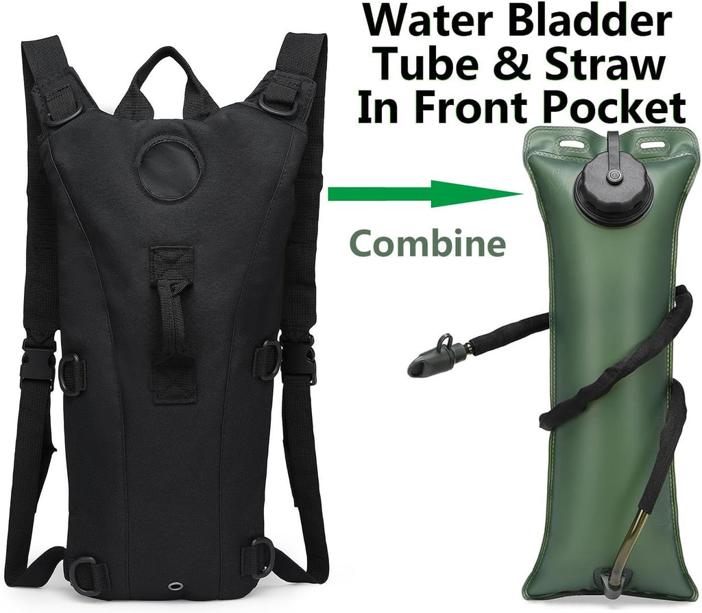 Tactical Water Hydration Pack Military 3L Water Bladder Carrier Backpack Leakproof for Running Jogging Cycling Hiking