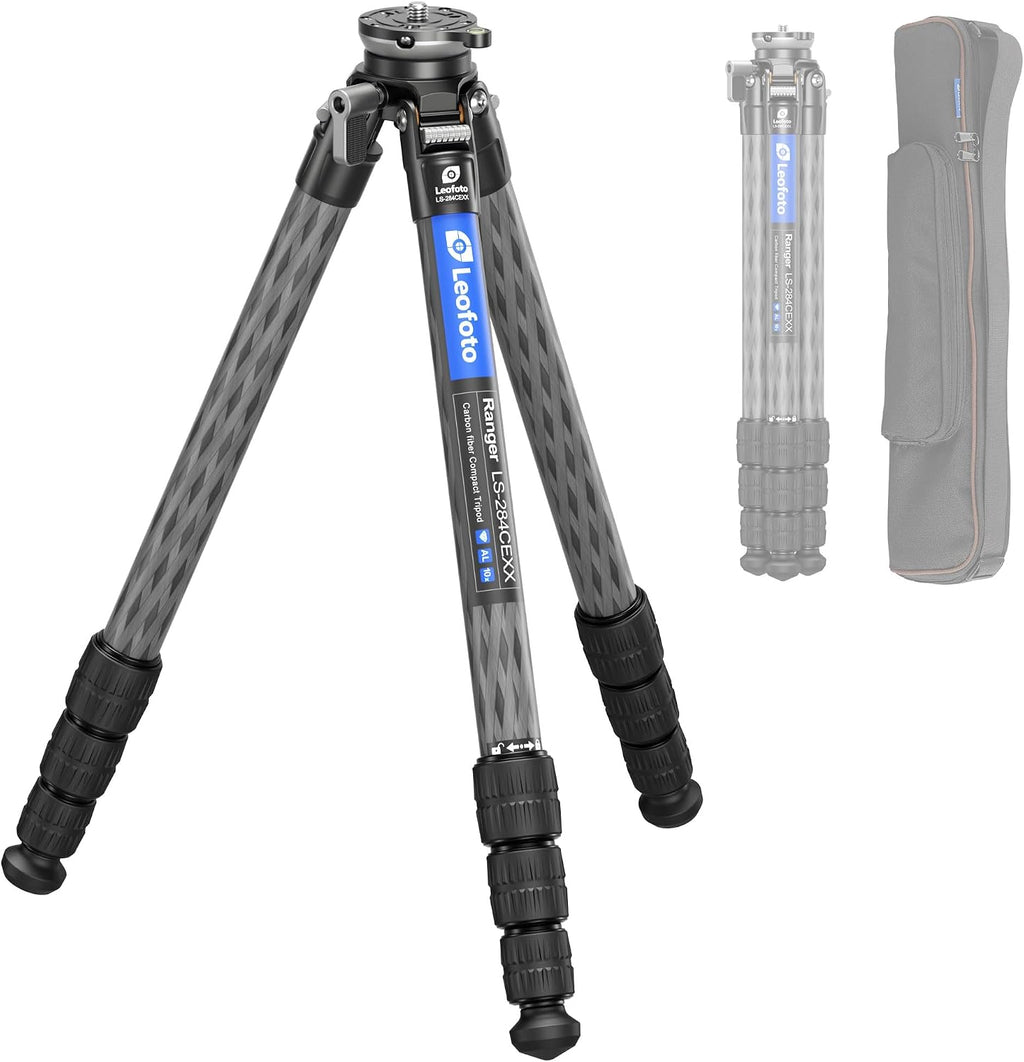 LEOFOTO LS-365CX Professional Camera Tripod, 3/8" Mounting, Folded 3", Length 60”, 5 Section, Compact Carbon Fiber 1.77kg Lightweight Tripod Stand for DSLR Video Camcorder, Max Load 44lbs/20kg