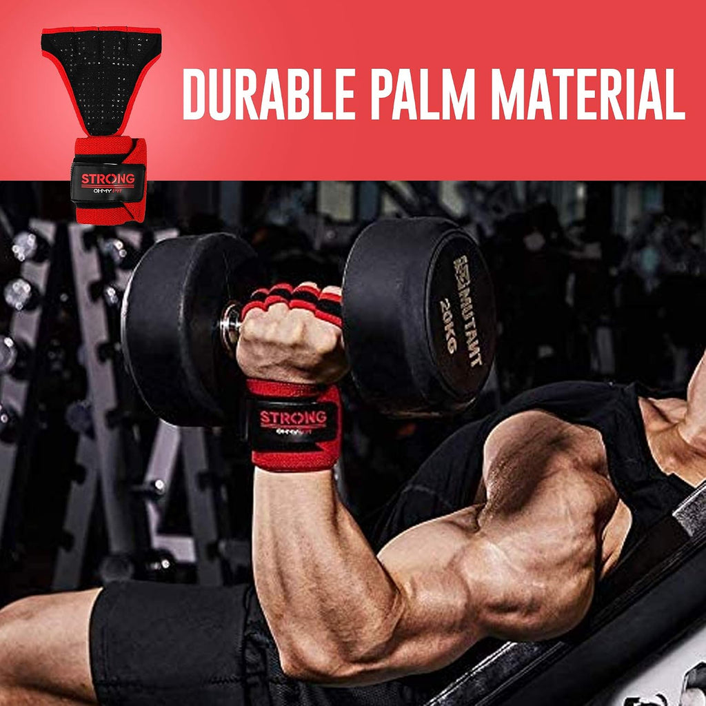 Men's Heavy Duty Wrist Wrap Gloves - Ideal for Workouts, Gym, Deadlifts, and Crossfit with Wrist Palm Protection