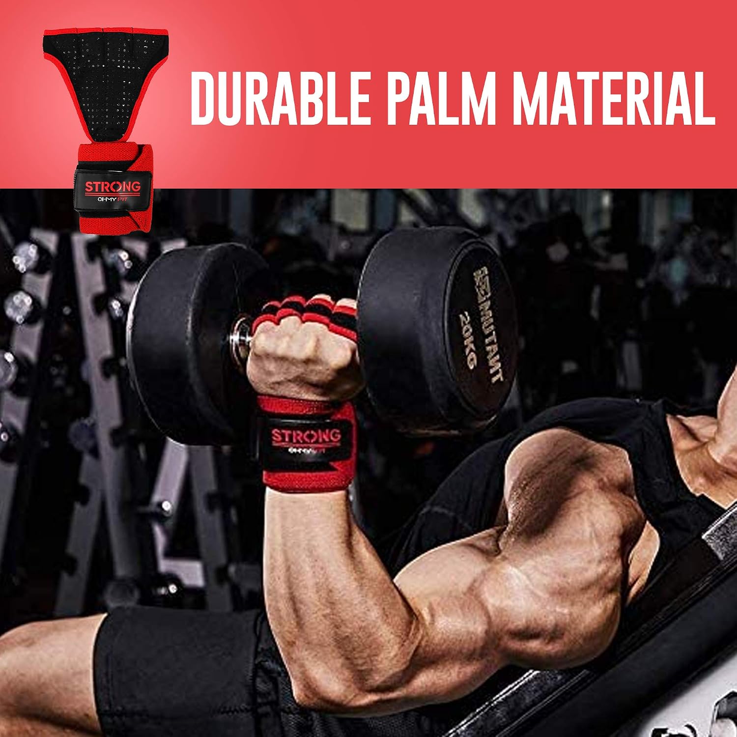 Men's Heavy Duty Wrist Wrap Gloves - Ideal for Workouts, Gym, Deadlifts, and Crossfit with Wrist Palm Protection