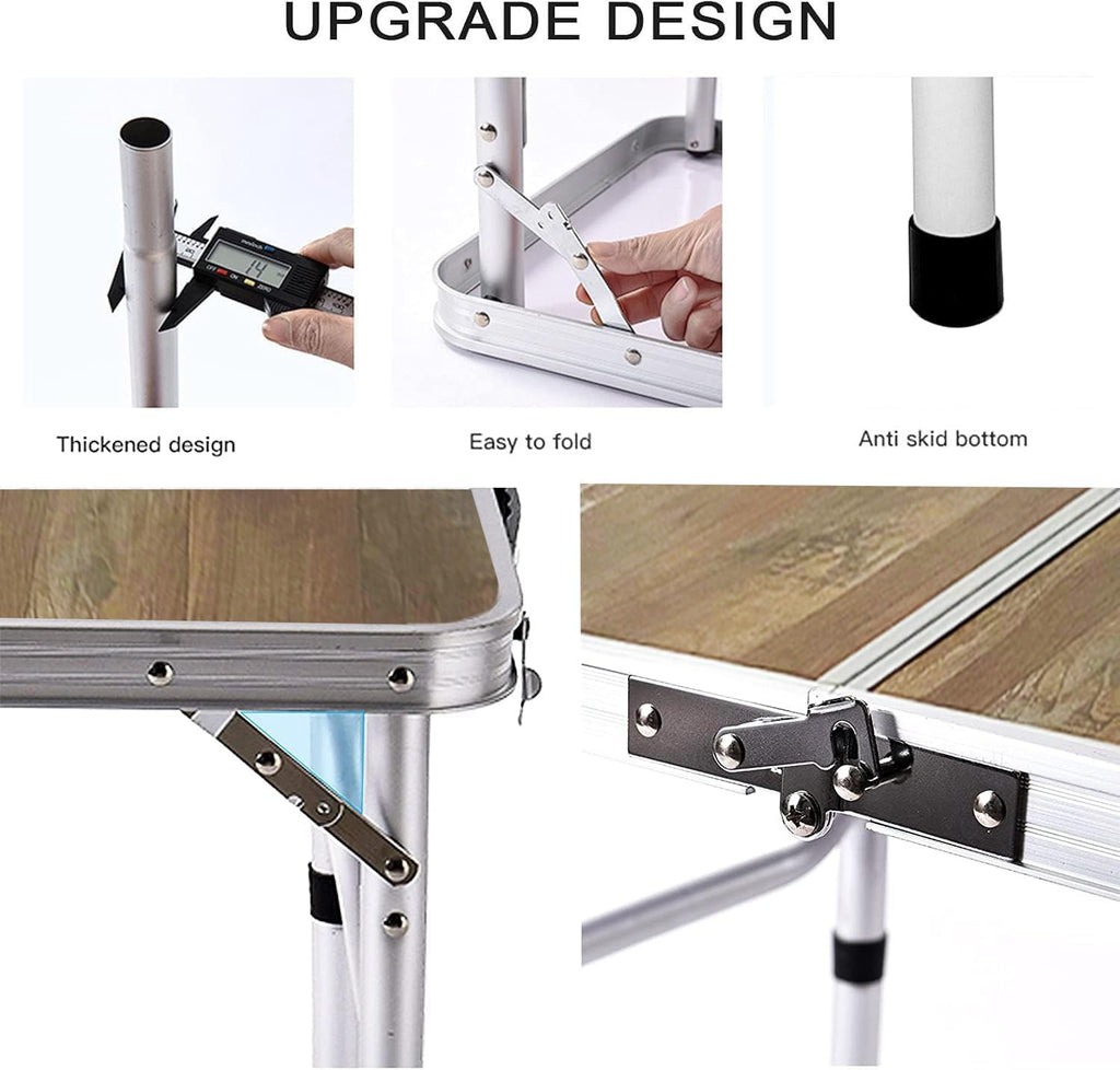 YUFIFAIRY Aluminum Camp Table, 36''L x24''W Folding Table Portable