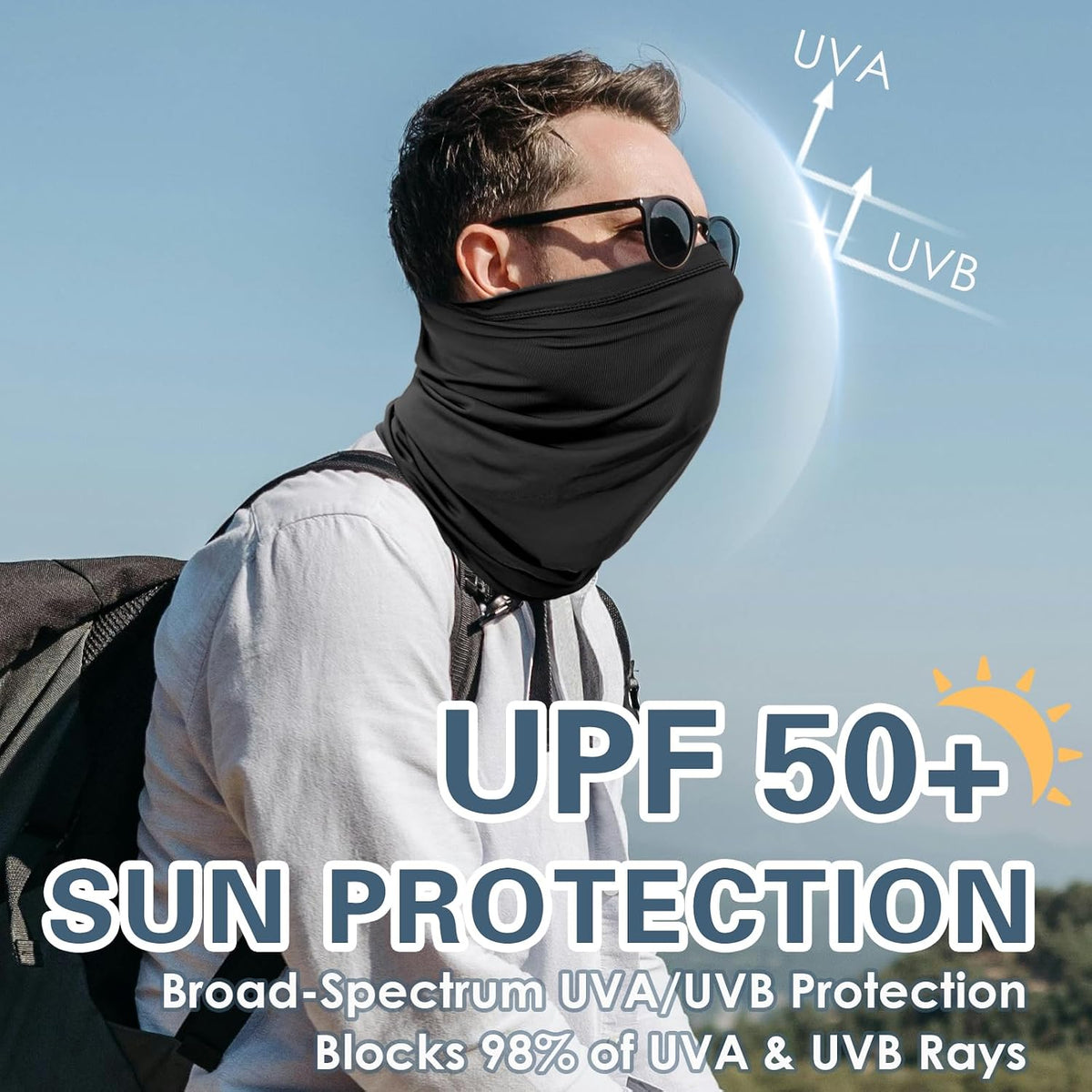 Achiou Cooling Neck Gaiter, UV Protection Face Cover Scarf for Men Women