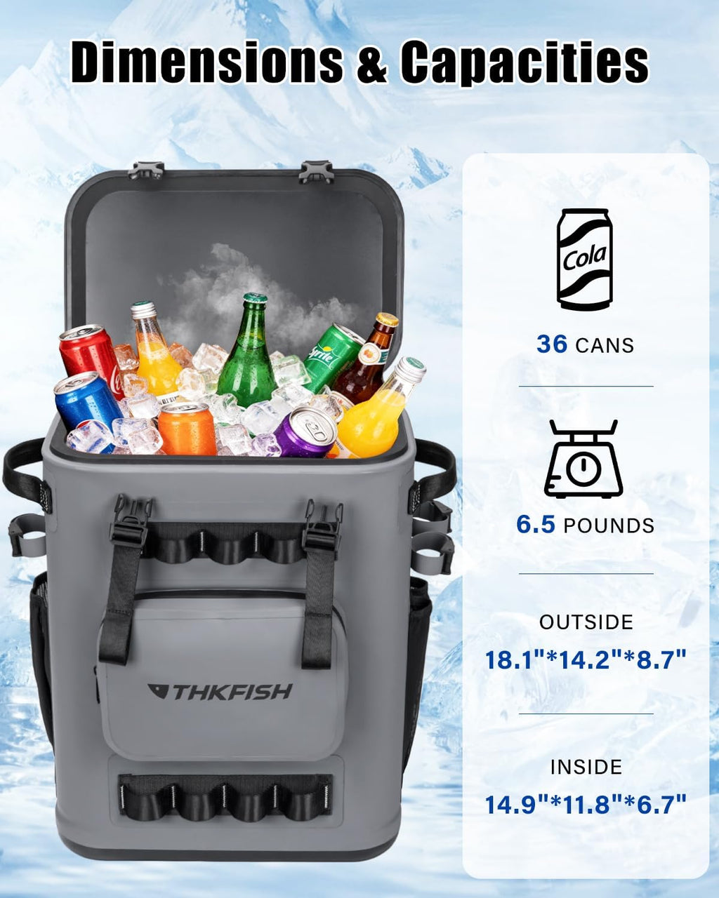 THKFISH Magnetic Backpack Cooler Insulated Leak Proof for Men Camping