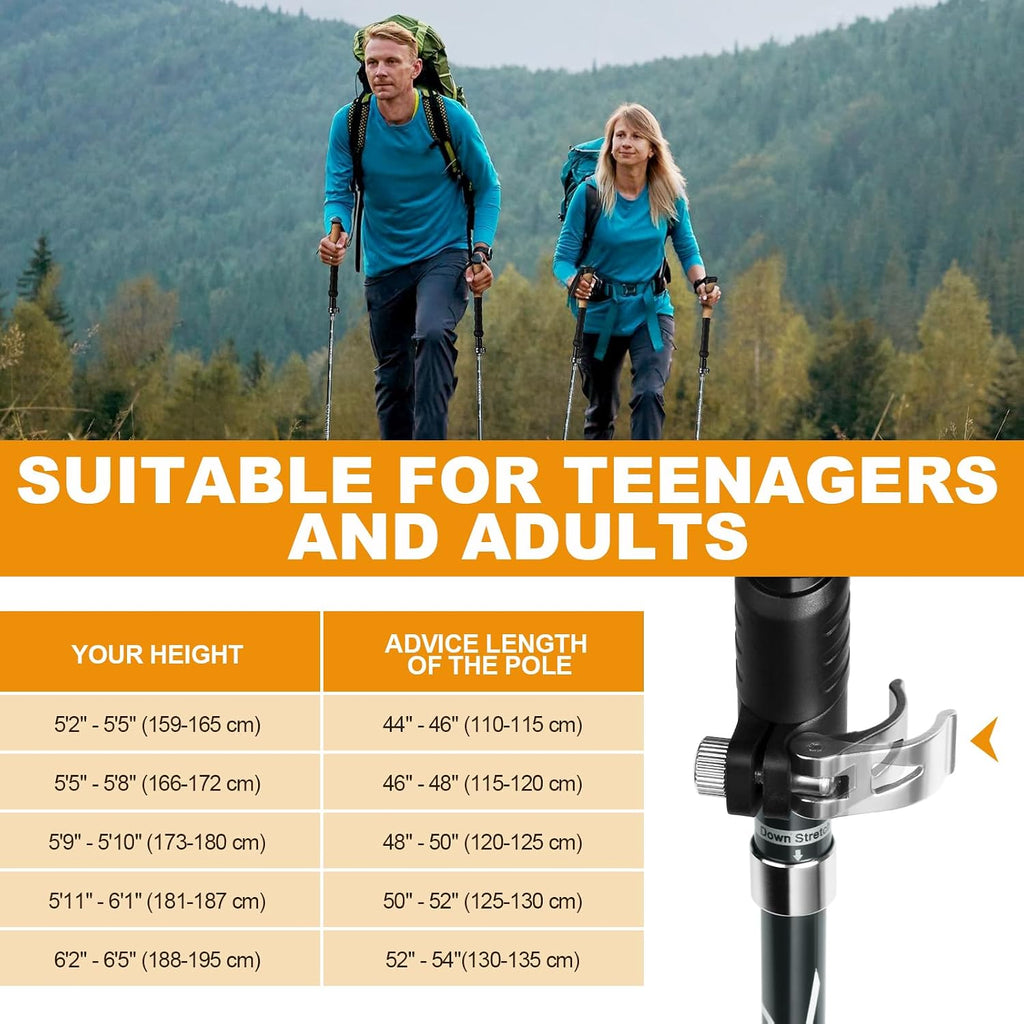 COVACURE Hiking Poles Collapsible, Aluminum Alloy 7075 Trekking Poles