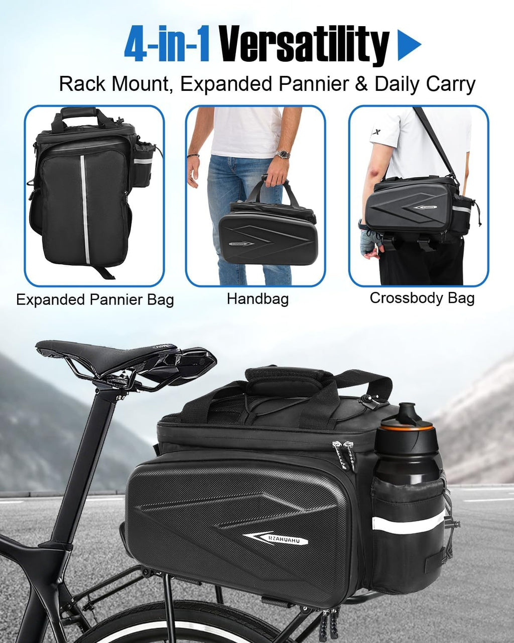 NDakter Bike Rear Rack Bag, 20L Waterproof Insulated Cooler Bag