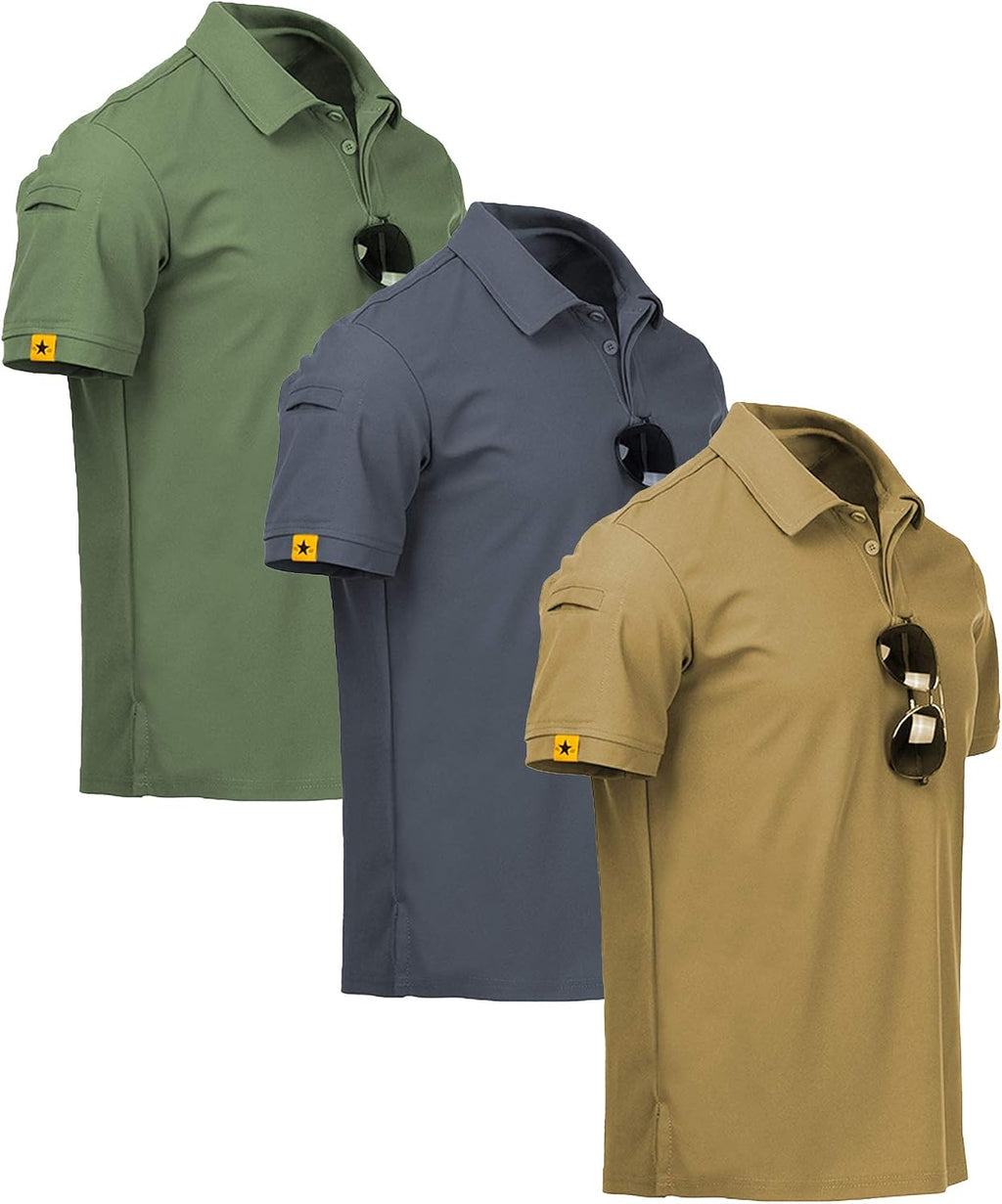 ZITY 3 Pack Mens Golf Polo Shirts Short Sleeve Business Casual T-Shirts
