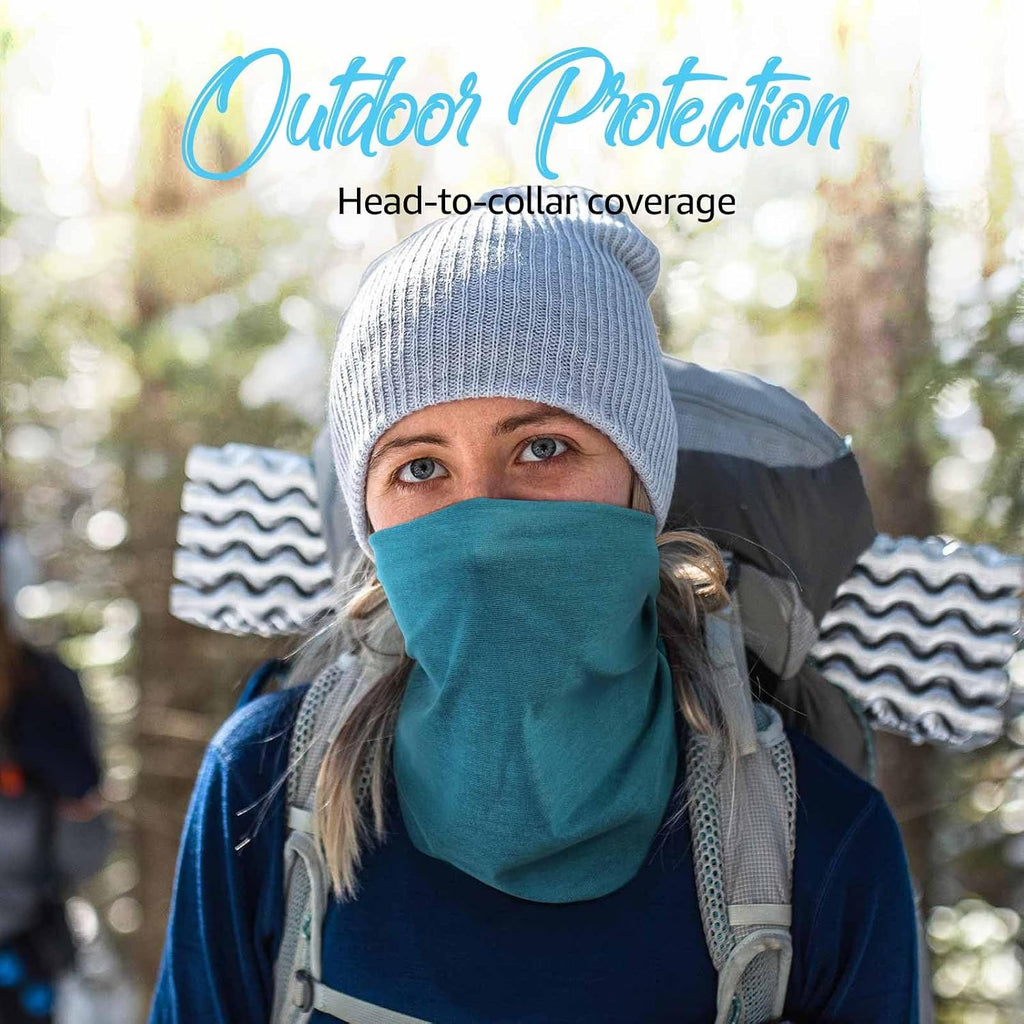 Awumbuk Neck Gaiter for Men Women, 6 Pack Face Mask Breathable Face Cover for Sun UV Protection Bandana Scarf Cycling Running