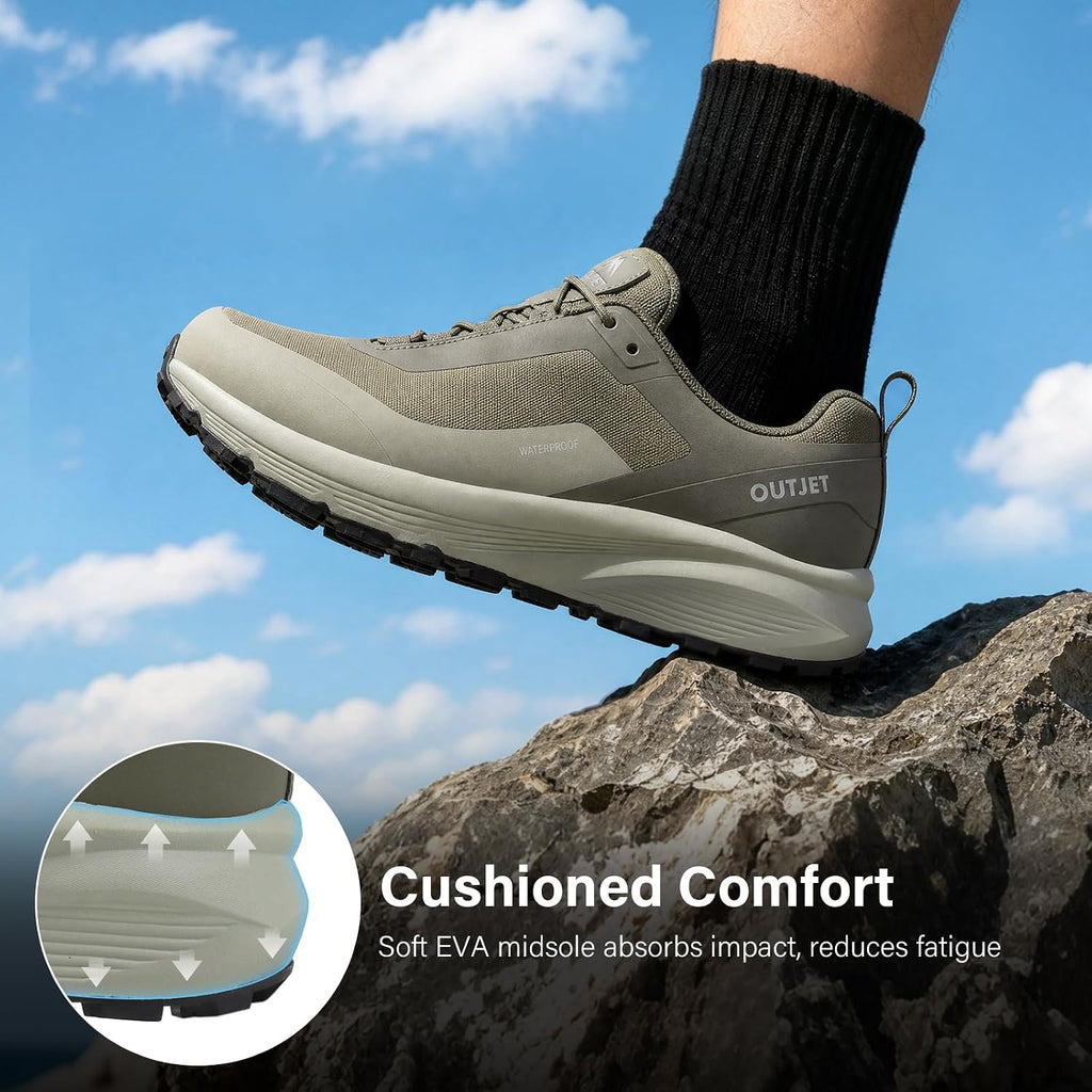 Men's Waterproof Hiking Shoes Lightweight Breathable Anti Slip Outdoor Shoes