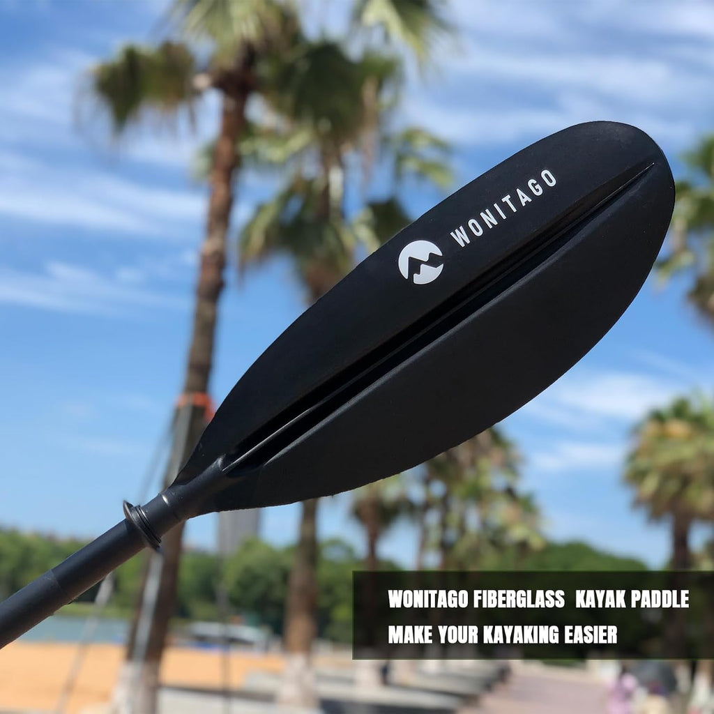 Adjustable Kayak Paddle, Fiberglass Shaft and Reinforced PP Blade
