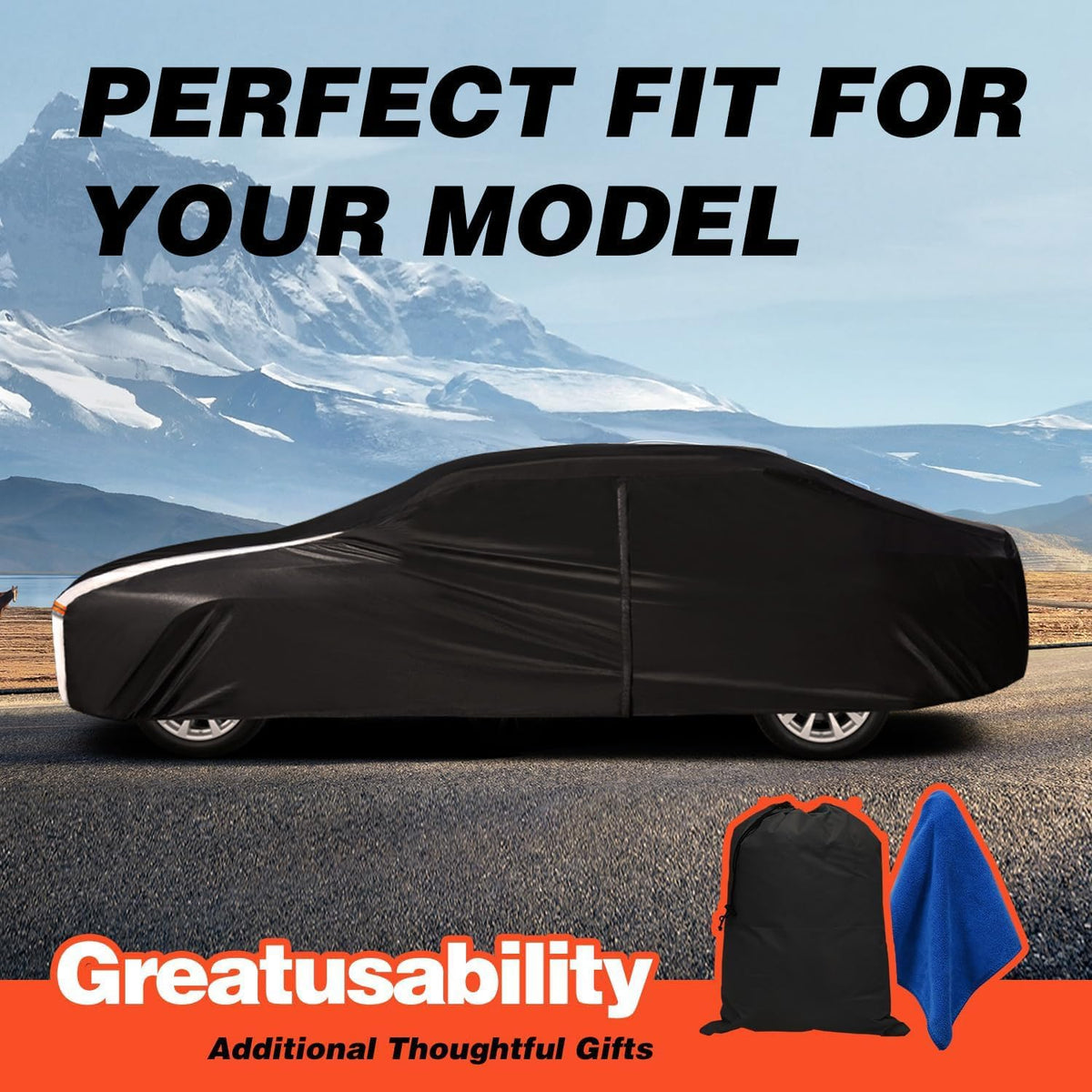 Ford Mustang Car Cover 100% Waterproof All Weather, Gift with Towel, 10 Layers Car Cover Custom Fit 1993-2026 Mustang/Mustang GT/Shelby, Outdoor Full Exterior Cover Rain Sun UV Protection.