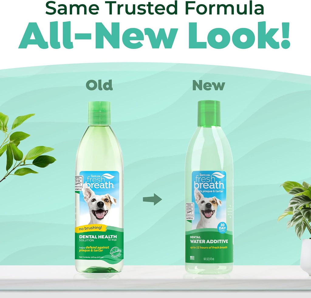 TropiClean Fresh Breath Water Additive for Dogs, Dog Breath Freshener, 16oz