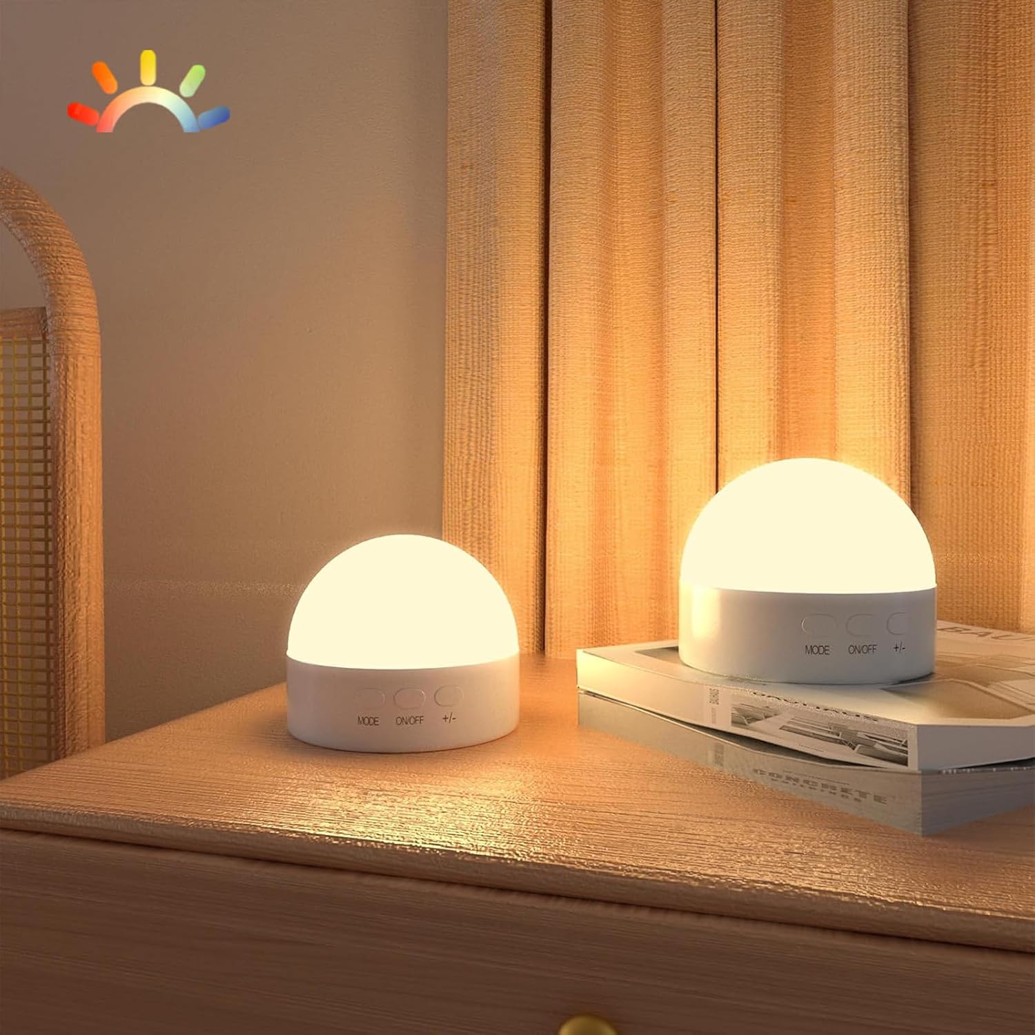 Kintion Portable Night Light, Rechargeable Dimmable 8 Color Lighting (1pcs)