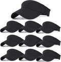 10 Pack Men Women Sun Visor Adjustable UV Protection Blank Sun Visor Hats Caps for Beach Pool Golf Tennis Sports