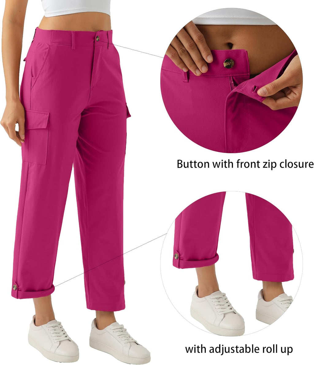 Women's Lightweight Hiking Work Cargo Pants with 5 Pockets Outdoor