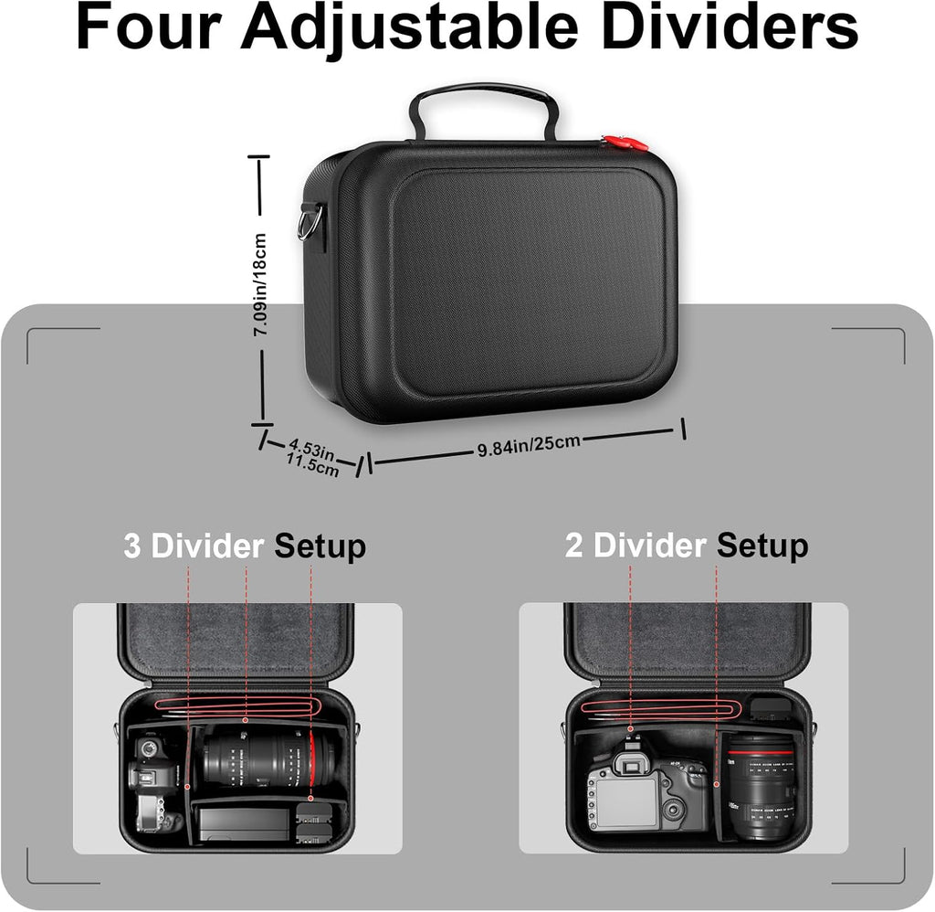ProCase Hard Shell Digital Camera Case for Canon Rebel T7 -Black