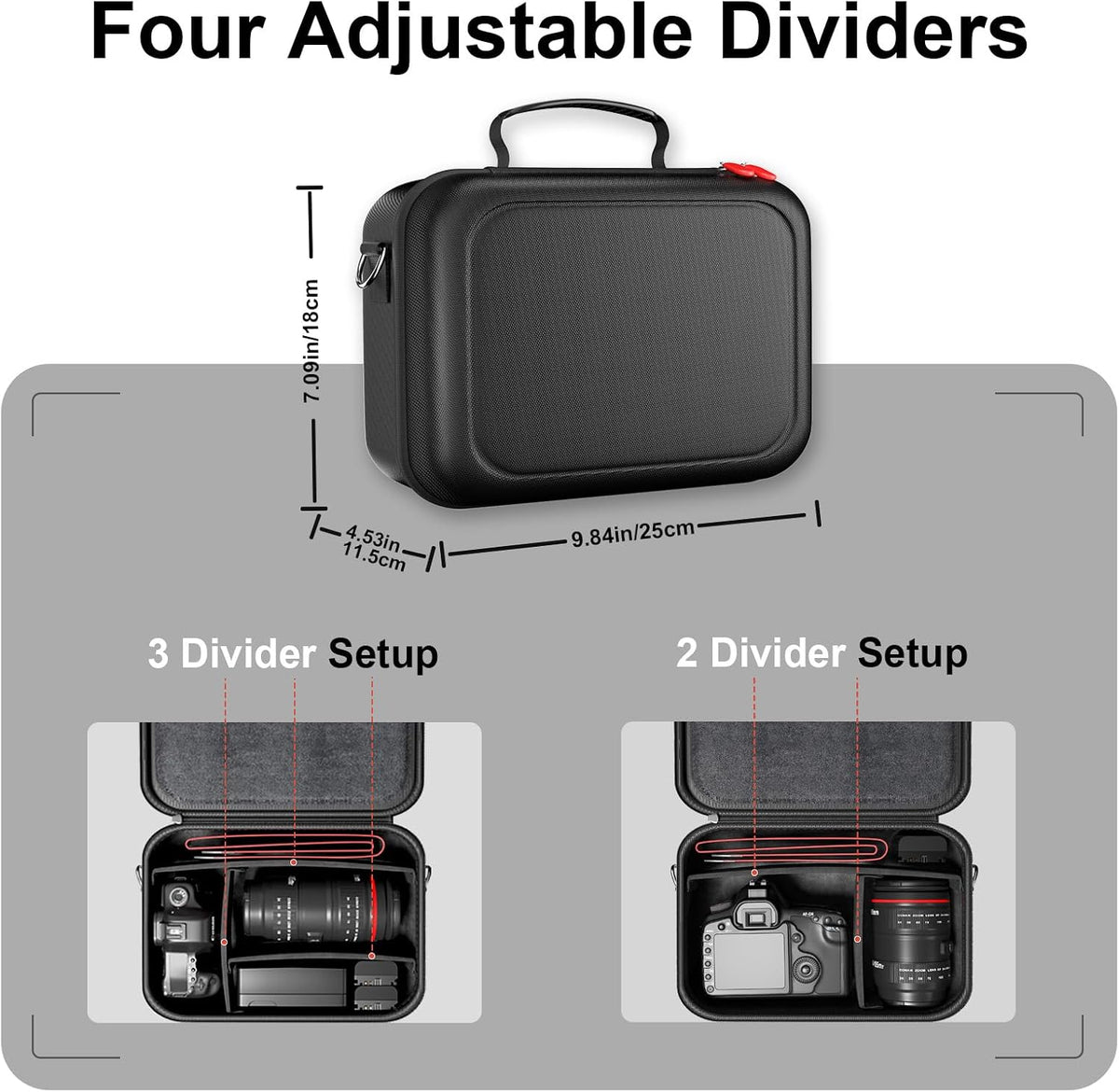 ProCase Hard Shell Digital Camera Case for Canon Rebel T7 -Black