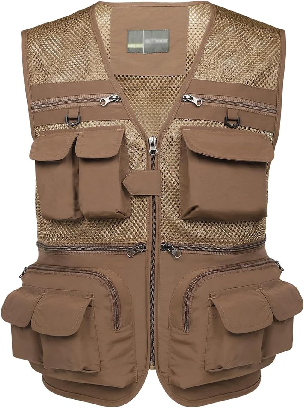 Hbufnha Outdoor Fishing Hunting Vest Multi Pockets Work Cargo Jacket
