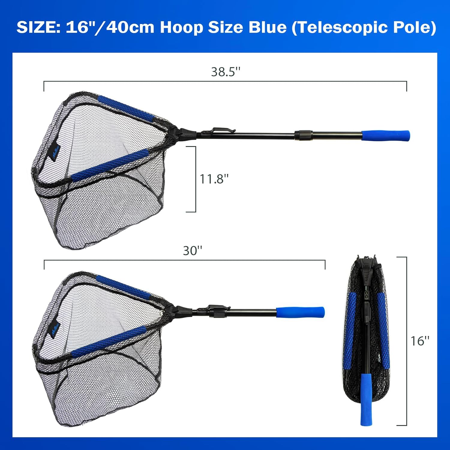 Floating Fishing Landing Net - Foldable for Freshwater or Saltwater - Folding and Fly Fishing