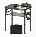 YihuiKo Small Folding Camping Table with Storage Net, Adjustable Heights