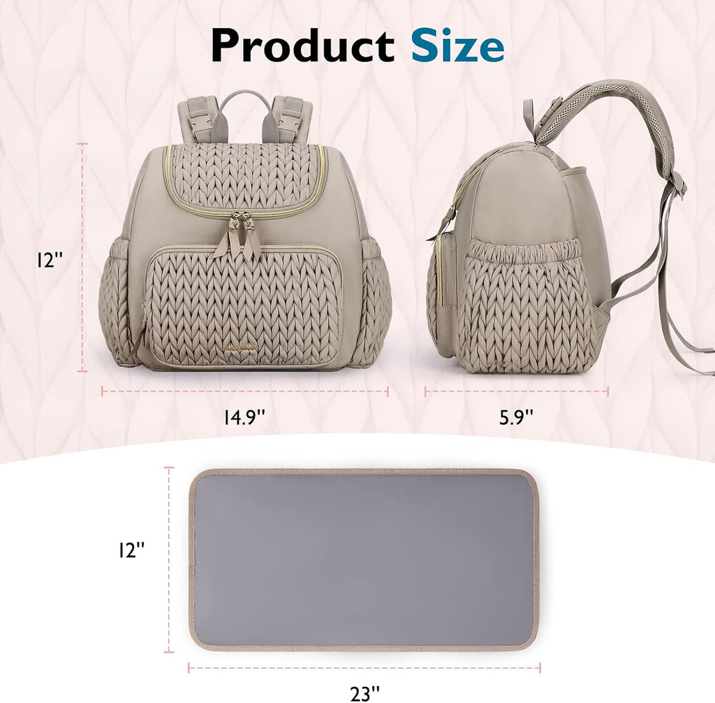 mommore Diaper Bag Backpack, Stylish Mini Baby Bag with Changing Pad