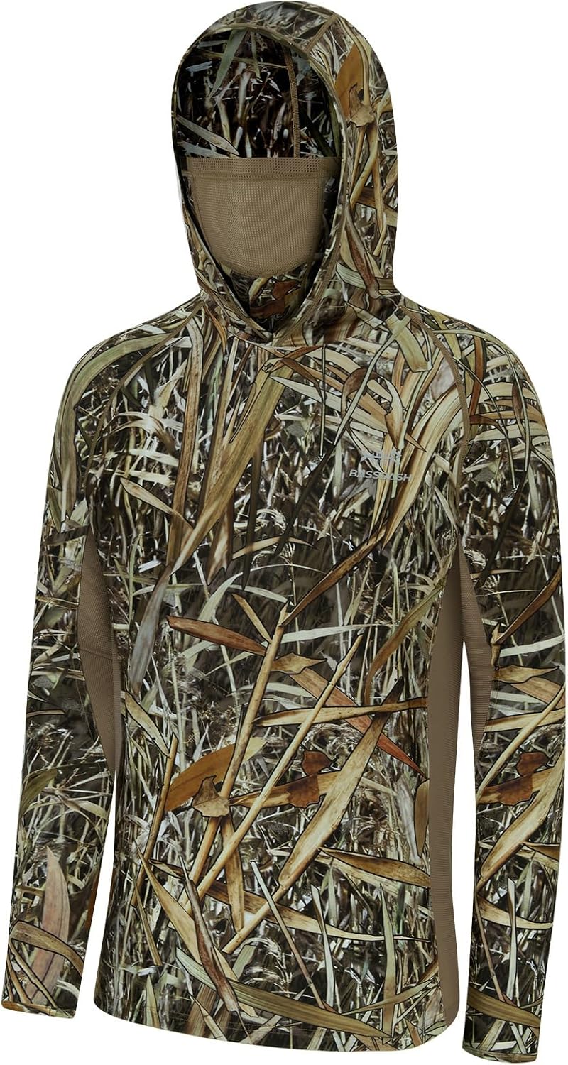 BASSDASH Men's UPF 50+ Camo Long Sleeve Hunting Fishing Hoodie Shirt