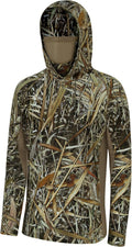 BASSDASH Men's UPF 50+ Camo Long Sleeve Hunting Fishing Hoodie Shirt