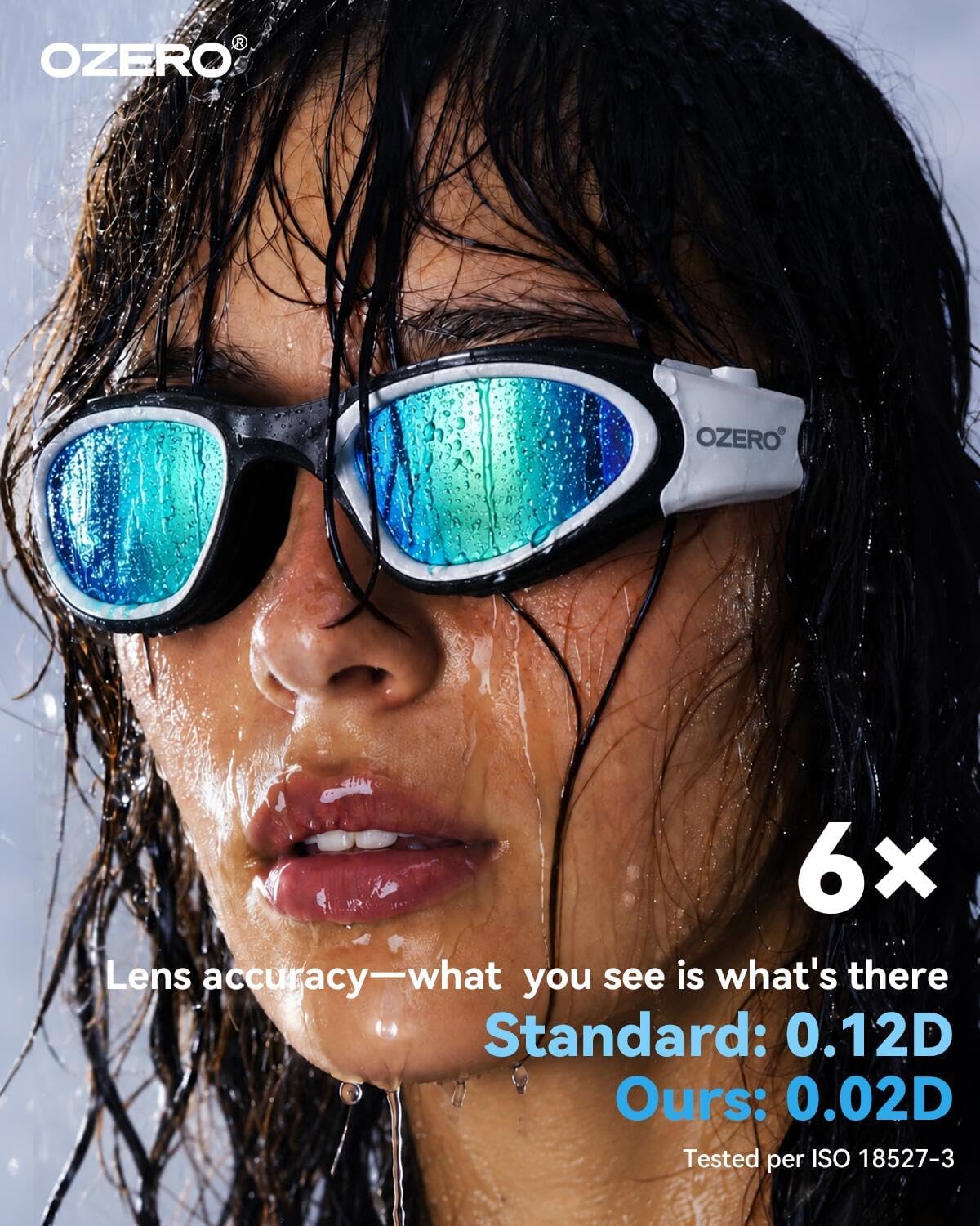 OZERO Adults Swim Goggles: Anti-Fog Leak-Proof Mirrored UV400 Lens