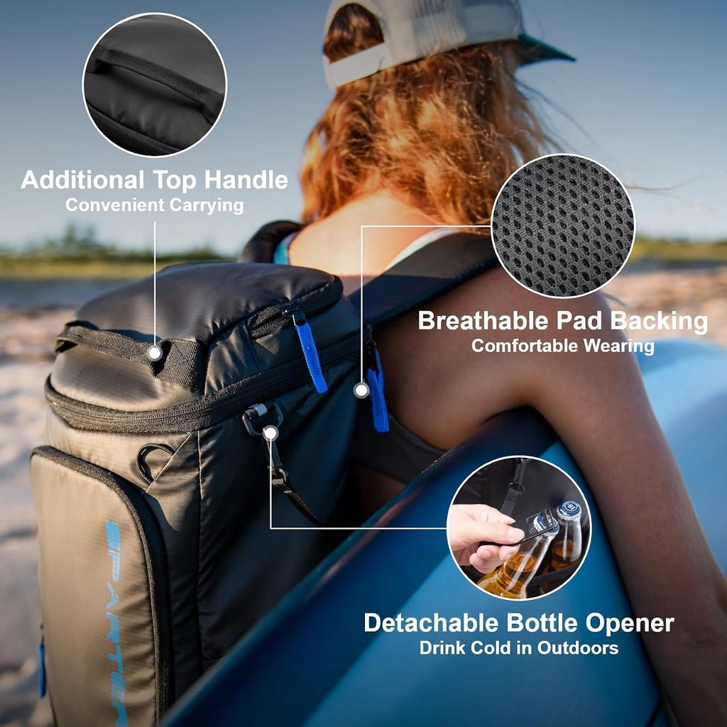 SPARTER Backpack Cooler Insulated 33/49 Can Leakproof Waterproof Bag Beach
