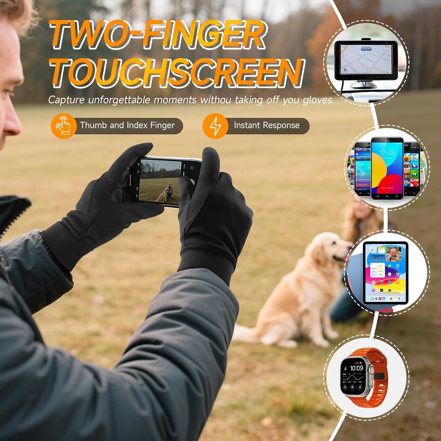 OZERO Winter Gloves for Men Women - Touchscreen