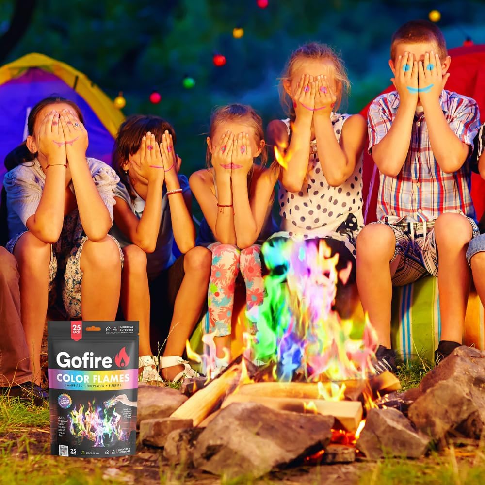 GOFIRE Color Flame - Safe for Indoor & Outdoor, 1 Hour Burn - 30 Pack