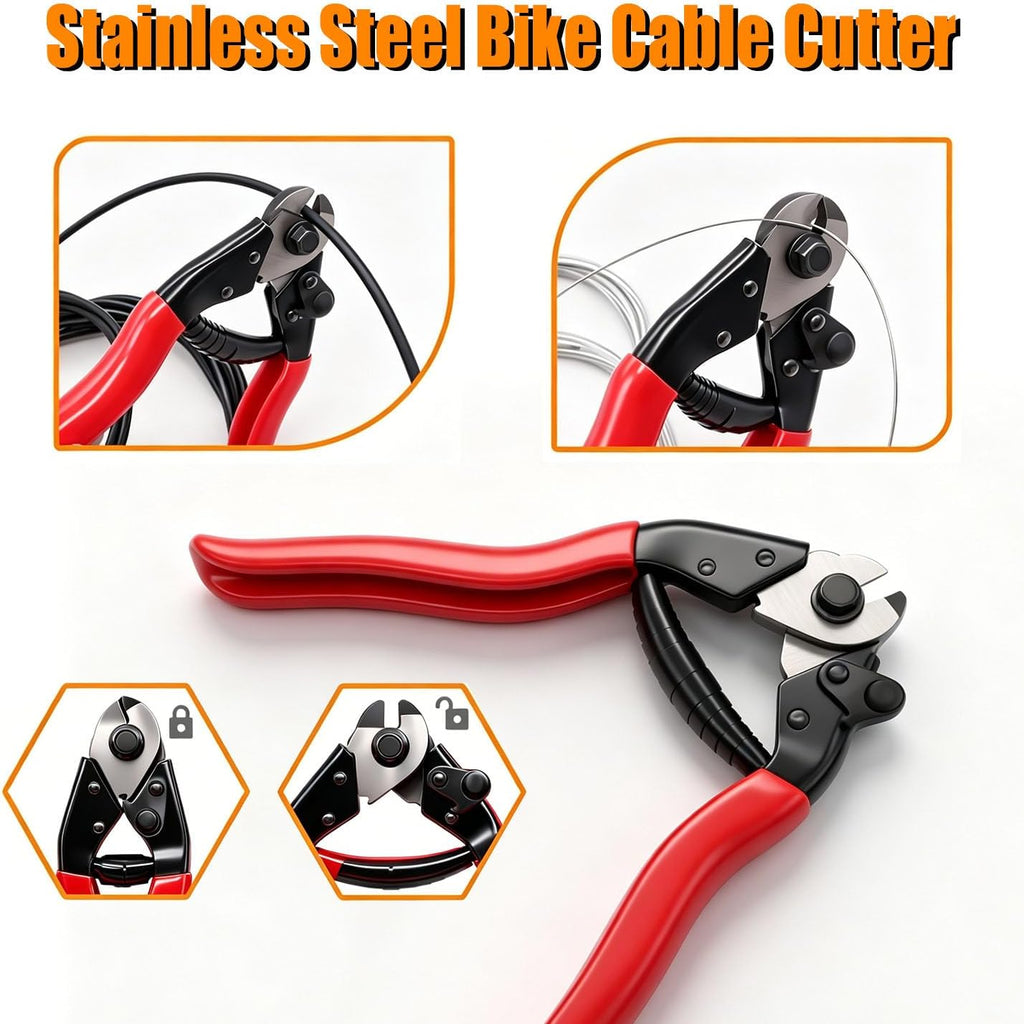 weideer 107PCS Stainless Steel Wire Cutter Bike Brake Cable Housing Shifter Cable Housing Universal Bike Cable Kit Bicycle Brake Cable Shift Cable with Bike Cable End Caps O-Rings