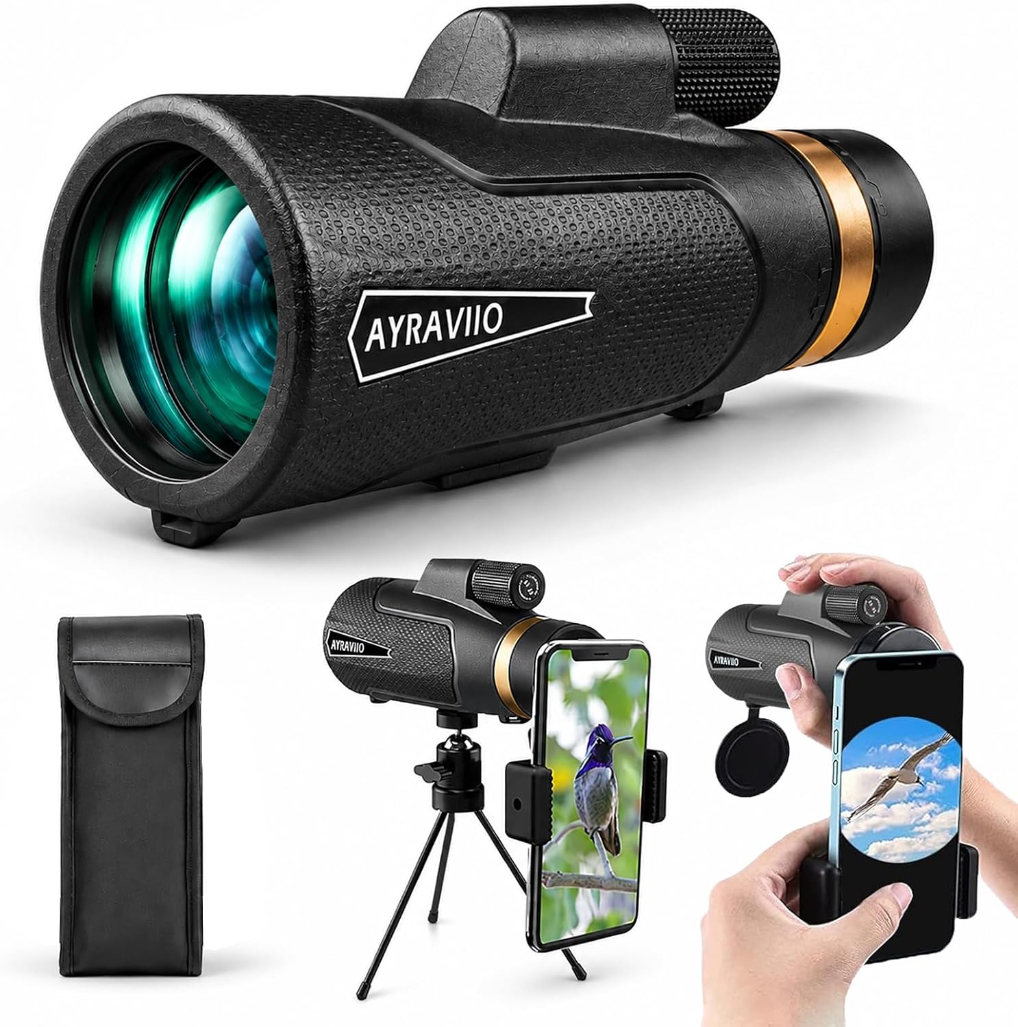 Birthday Gifts for Men Dad Husband Teen, 12x60 Monocular for Outdoor Hiking