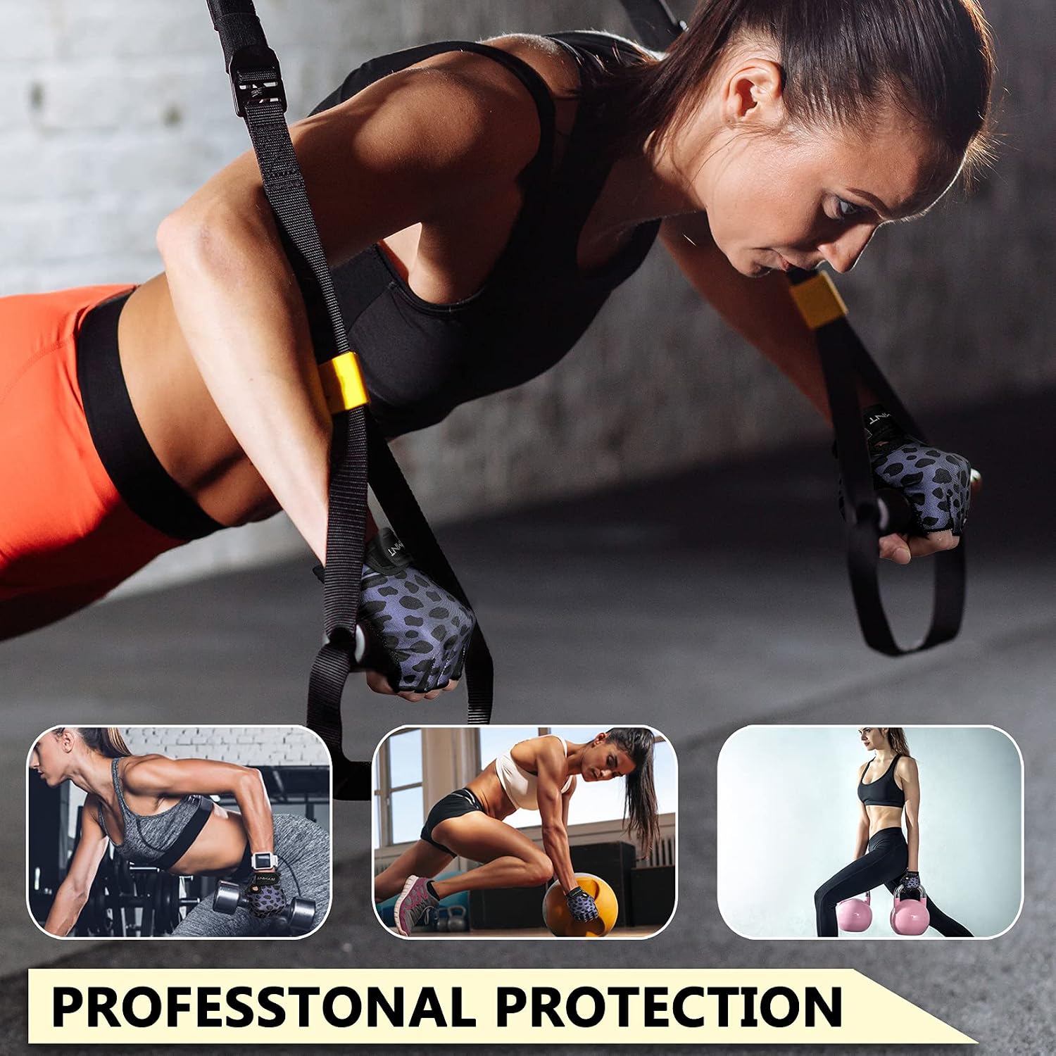 Workout Gloves for Women Men, Weight Lifting Gloves Padded, Full Palm Grip
