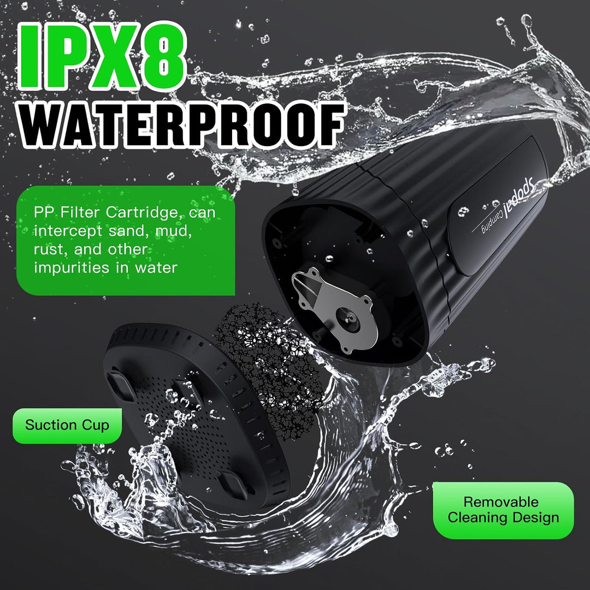 Spopal Portable Shower for Camping, [Upgraded] 10000mAh Rechargeable
