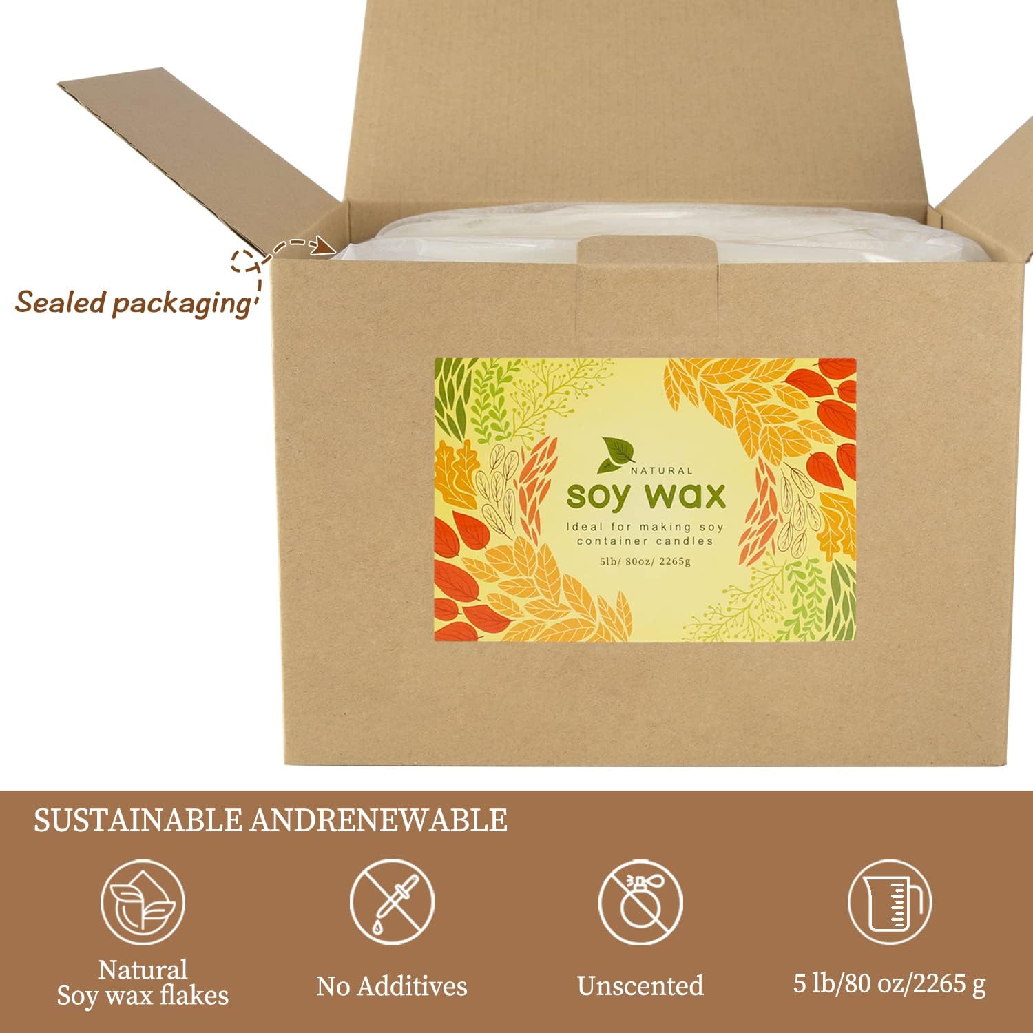 Pure Soy Wax for Making Candle-DIY Soy Wax Candle-5 Pound Bag