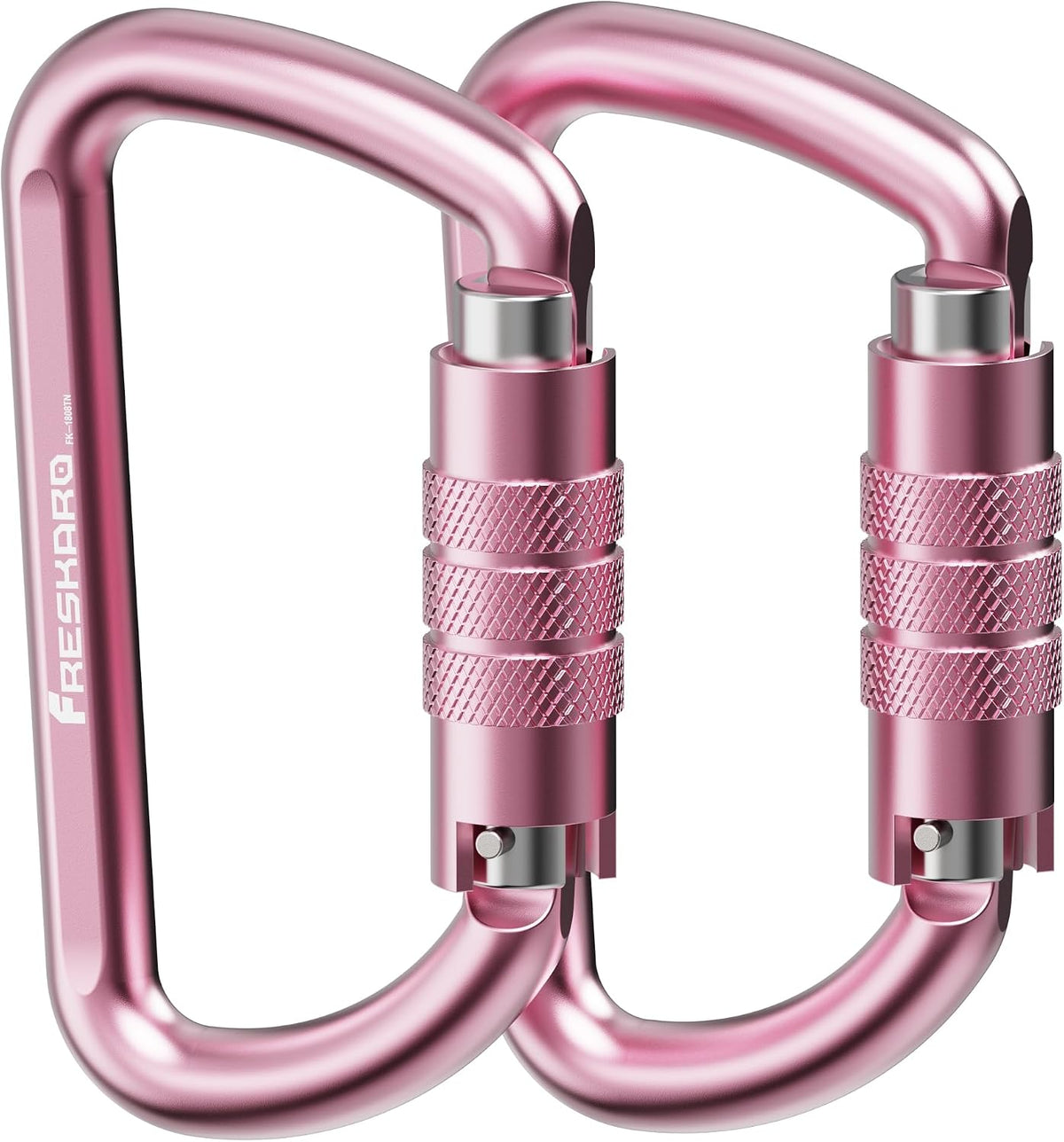 FresKaro 3inch 12kN-2698lbs Auto Locking Carabiner Clips, Solid D Shape, Heavy Duty 7075 Aluminum, Lightweight 1.09oz, Rust Proof, for Hammock, Hiking, Dog Leash, Keychain etc., Multi-Colors
