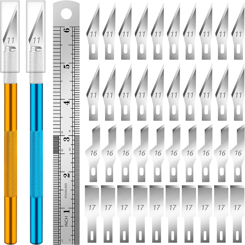 DIYSELF 16-Piece Exacto Knife Set, Craft Knife & Hobby Knife Kit, Precision Knife with Magnetic Storage Case, Exacto Knife for Crafting, Paper, Foam, Vinyl, Models, 3D Printing, Junk Journal Supplies