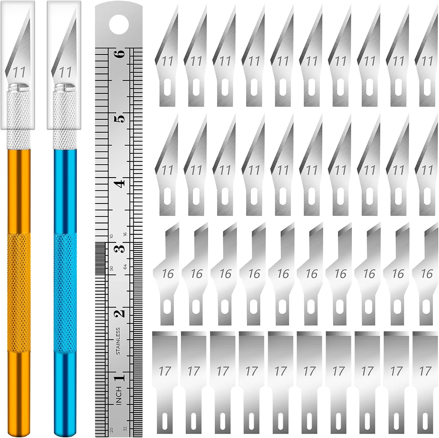 DIYSELF 16-Piece Exacto Knife Set, Craft Knife & Hobby Knife Kit, Precision Knife with Magnetic Storage Case, Exacto Knife for Crafting, Paper, Foam, Vinyl, Models, 3D Printing, Junk Journal Supplies