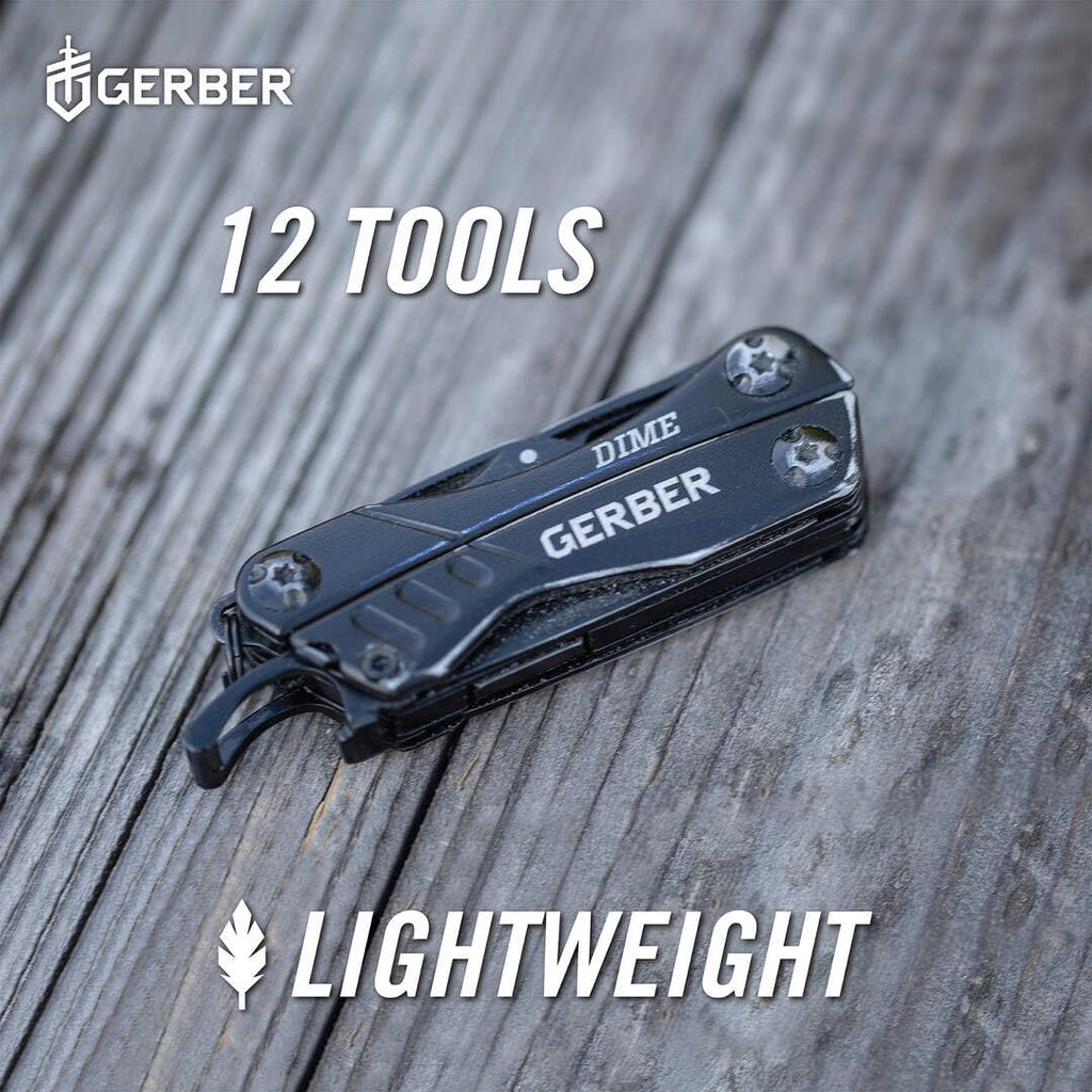 Gerber Dime 12-in-1 Mini Multitool Pliers, Pocket Knife,Bottle Opener,Black