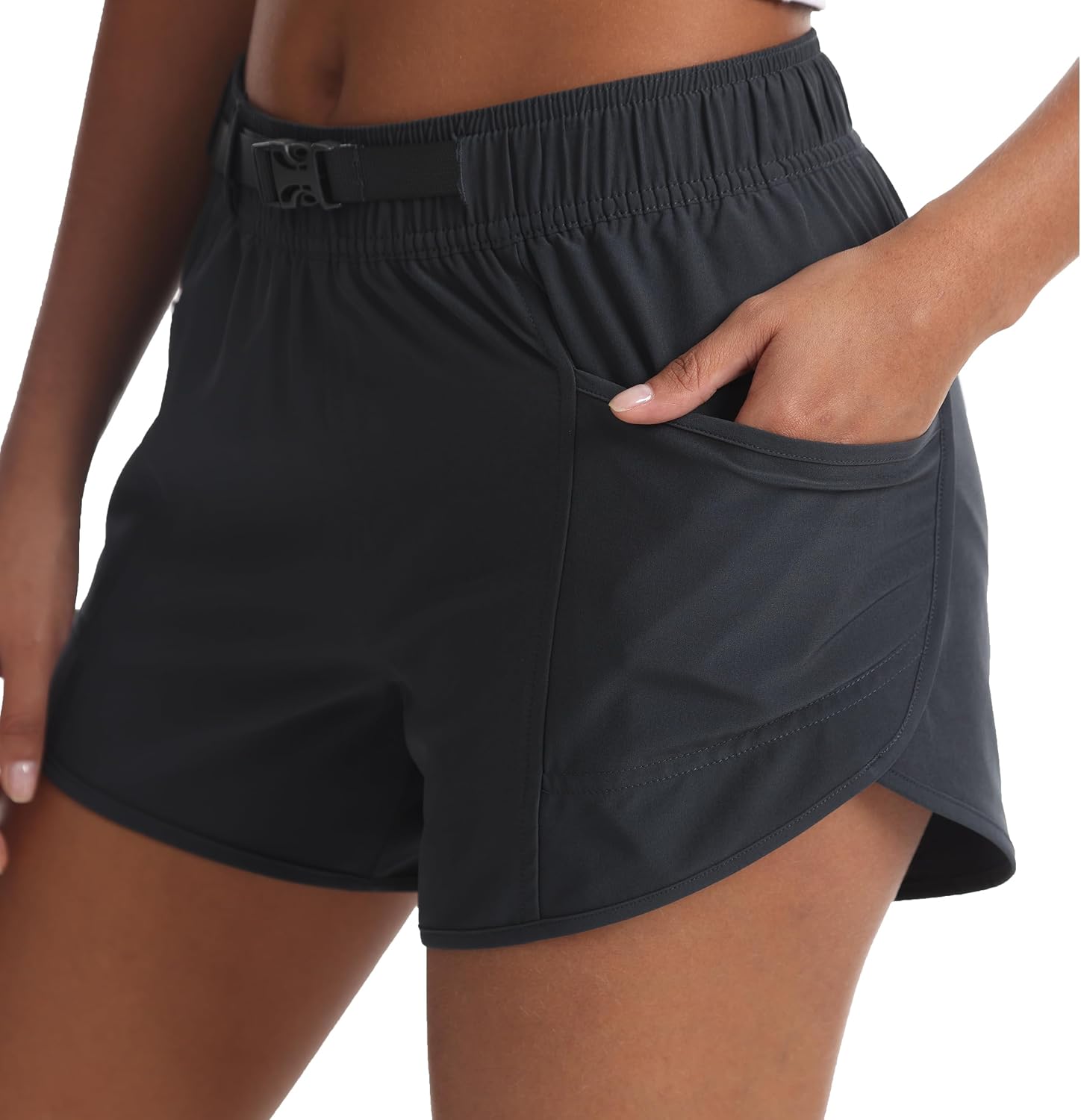 Women's Athletic Hiking Shorts with Liner Quick-Dry Workout Running Shorts