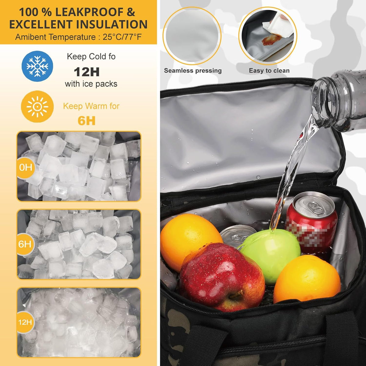 Tactical Backpack Cooler,25L Lunch Ice Chest with Handle for Men Adult Work