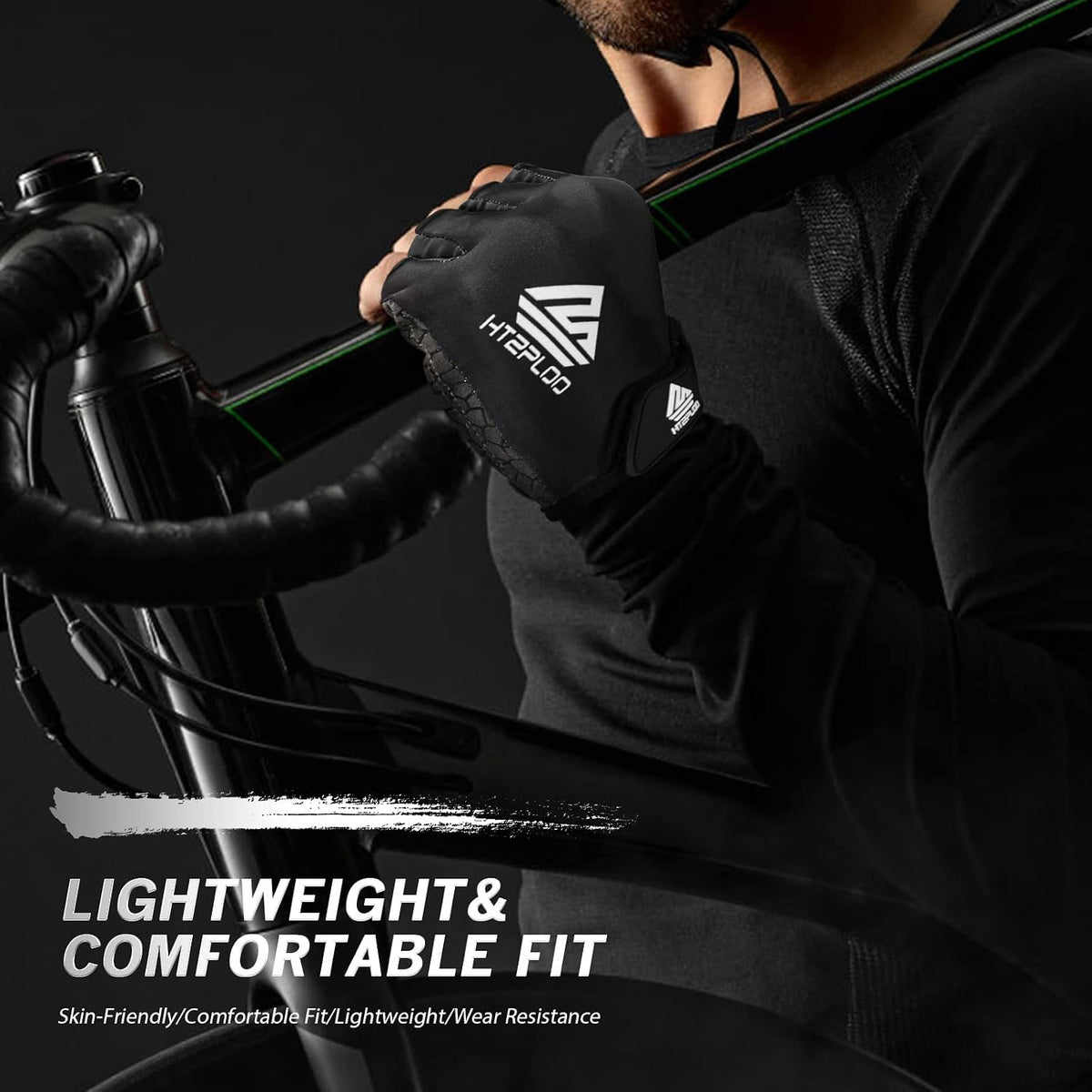 Bike Gloves Cycling Gloves Biking Gloves Bicycle Gloves for Men Women with Anti-Slip Shock-Absorbing Pad,Light Weight Half Finger Gloves for Cycling Workout Training Outdoor
