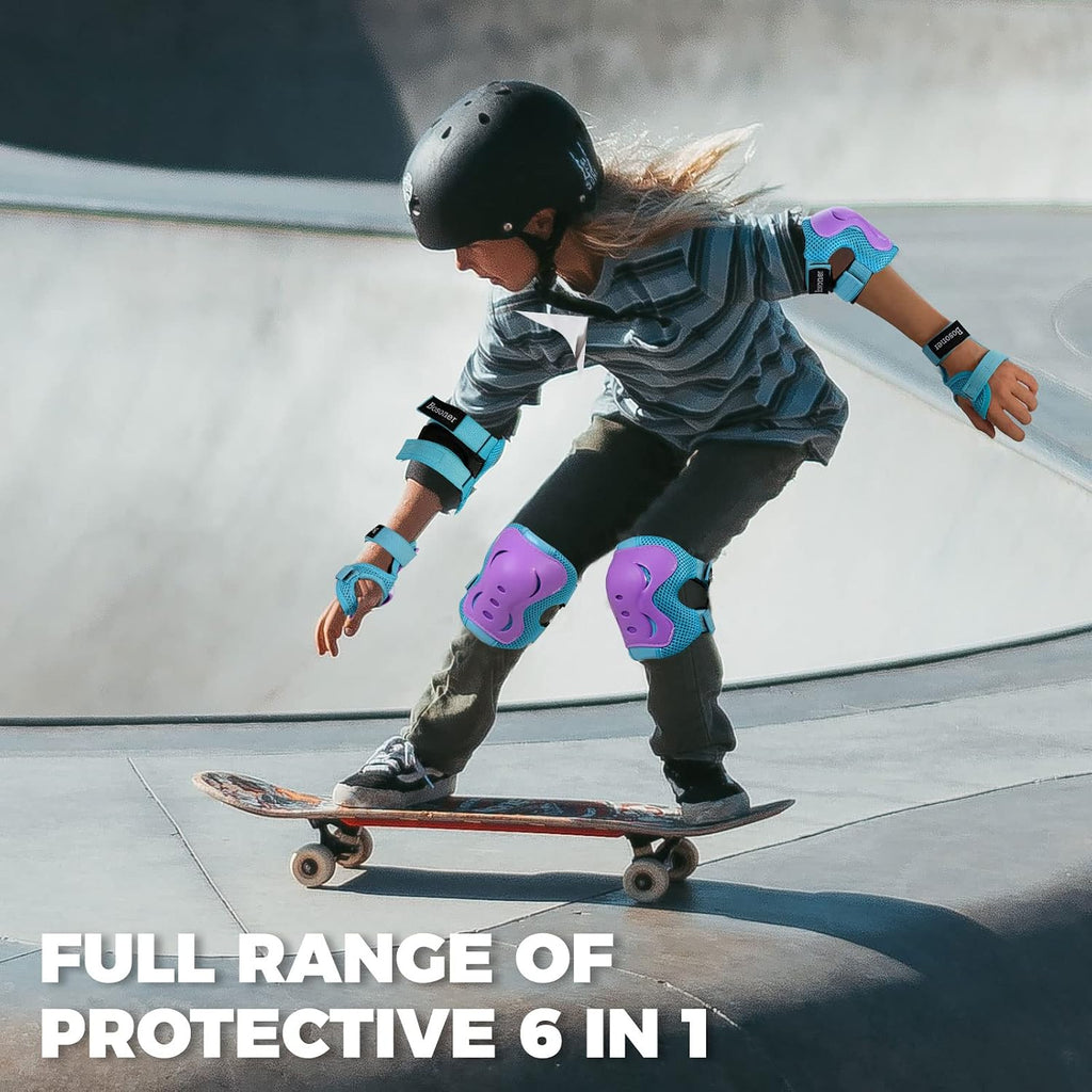 BOSONER Kids/Youth Knee Pad Elbow Pads Guards Protective Gear Set for Roller Skates Cycling BMX Bike Skateboard Inline Skatings Scooter Riding Sports