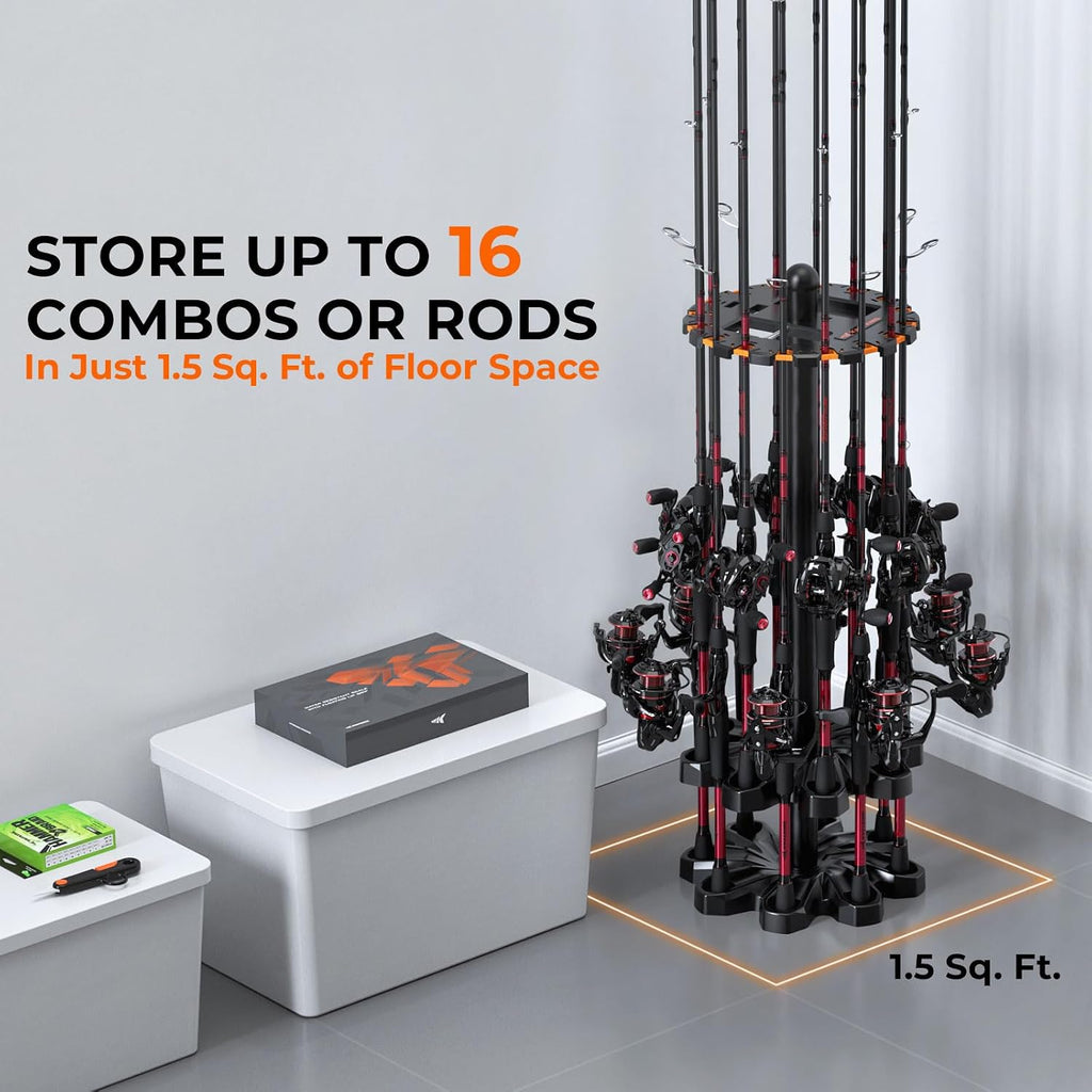 KastKing V16 Fishing Rod Holder for Garage, Fishing Storage Gift for Men