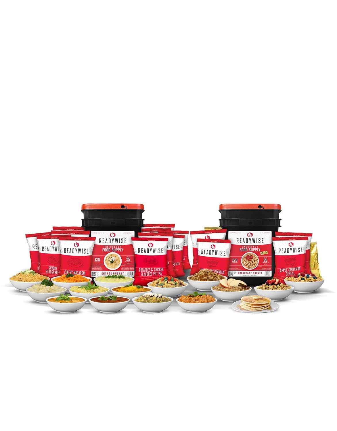 READYWISE Emergency Food Survival Supply 240 Servings, 2 Buckets