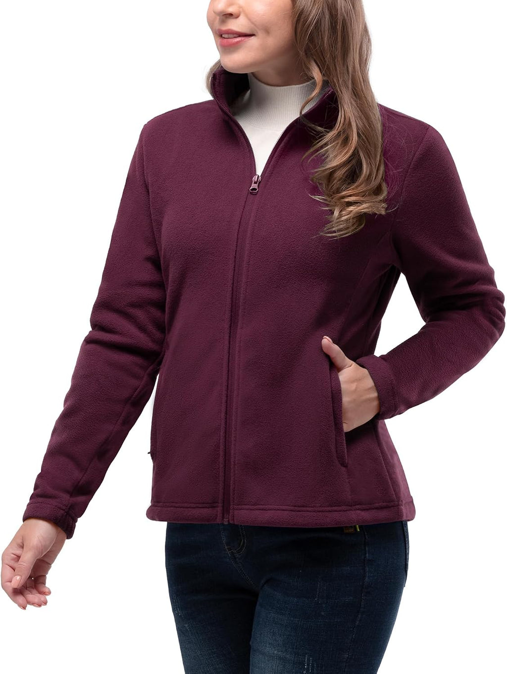 33,000ft Women's Polar Fleece Jacket Zip Up Lightweight Hiking Sweatshirt