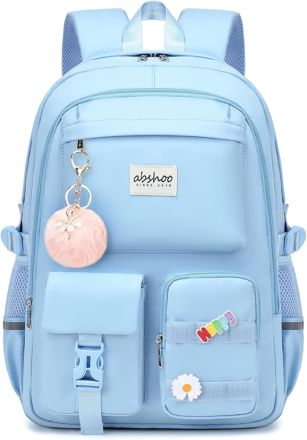 abshoo Big Student Laptop Backpack For College Women Middle High School Teen Girls Bookbag Travel Daypack (Hot Pink)