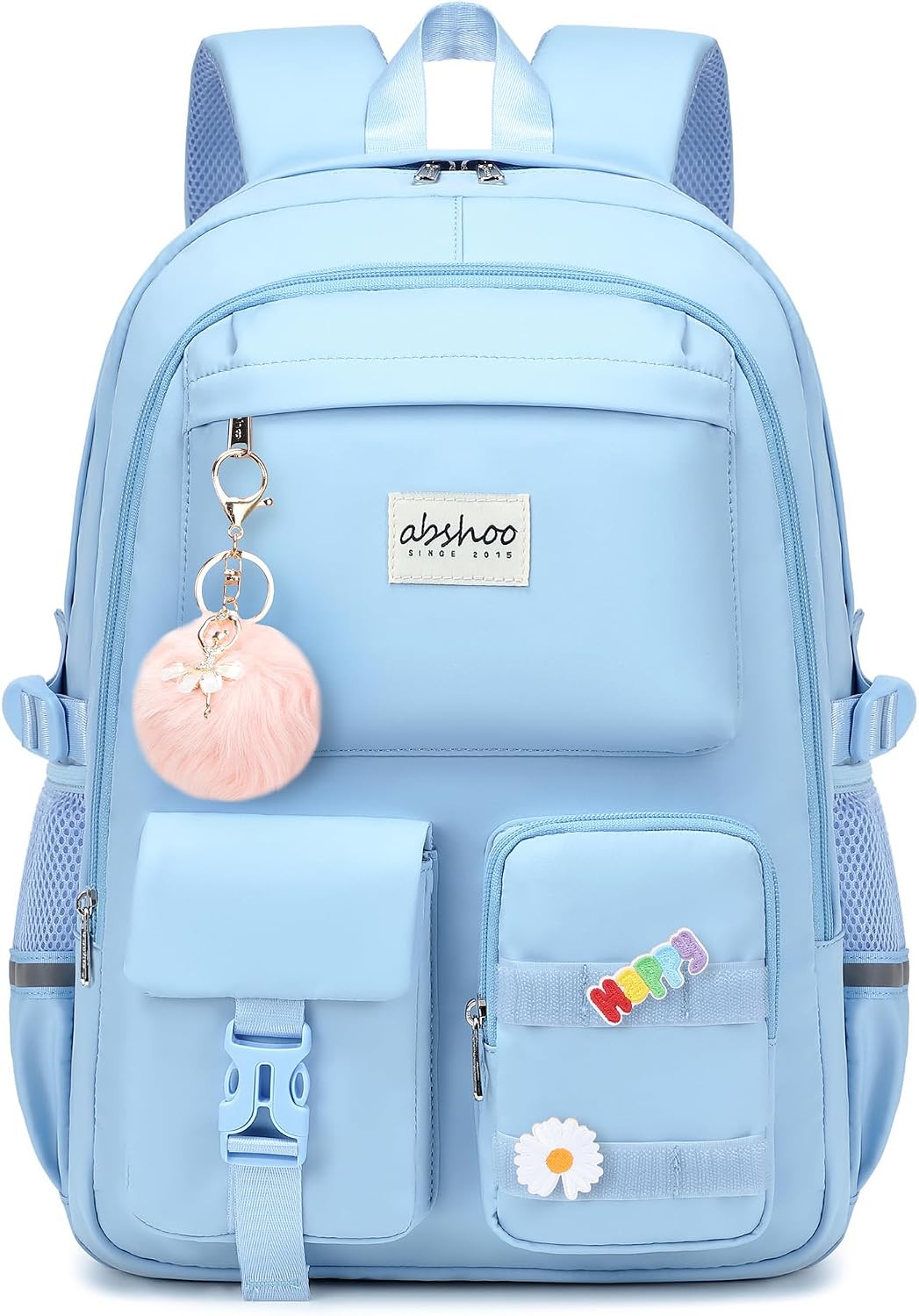 abshoo Big Student Laptop Backpack For College Women Middle High School Teen Girls Bookbag Travel Daypack (Hot Pink)