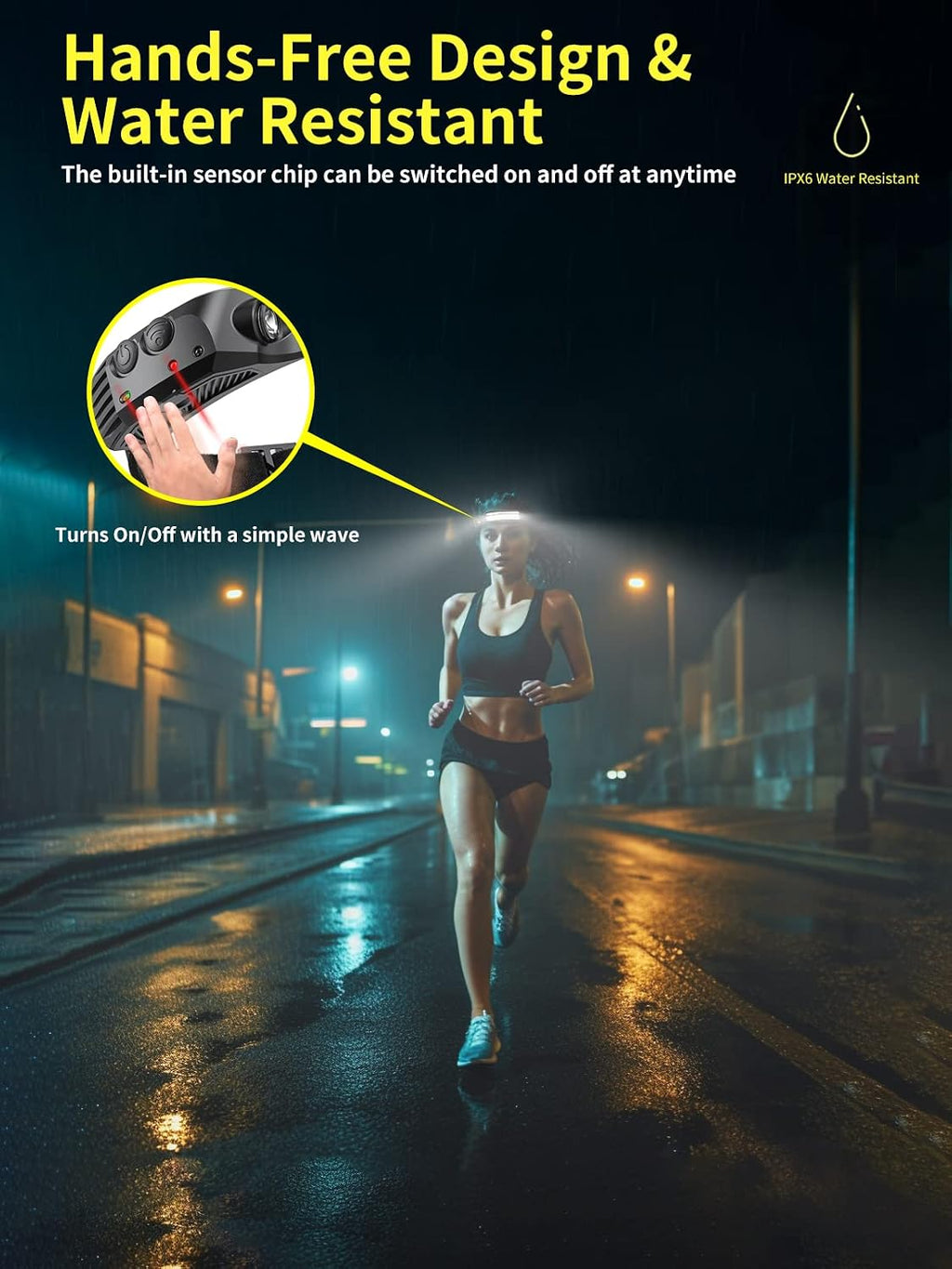 Smiling Shark LED Headlamps, 230°Wide Angle 3*Multi-Color Light Strips 2 Packs Head Lamp Rechargeable Waterproof Headlight for Camping Hiking Outdoor, Head-Lamp-LED-Hat-Light