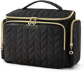 BAGSMART Travel Toiletry Bag, Large Wide-open Travel Bag for Toiletries, Makeup Cosmetic Travel Bag with Handle-Black